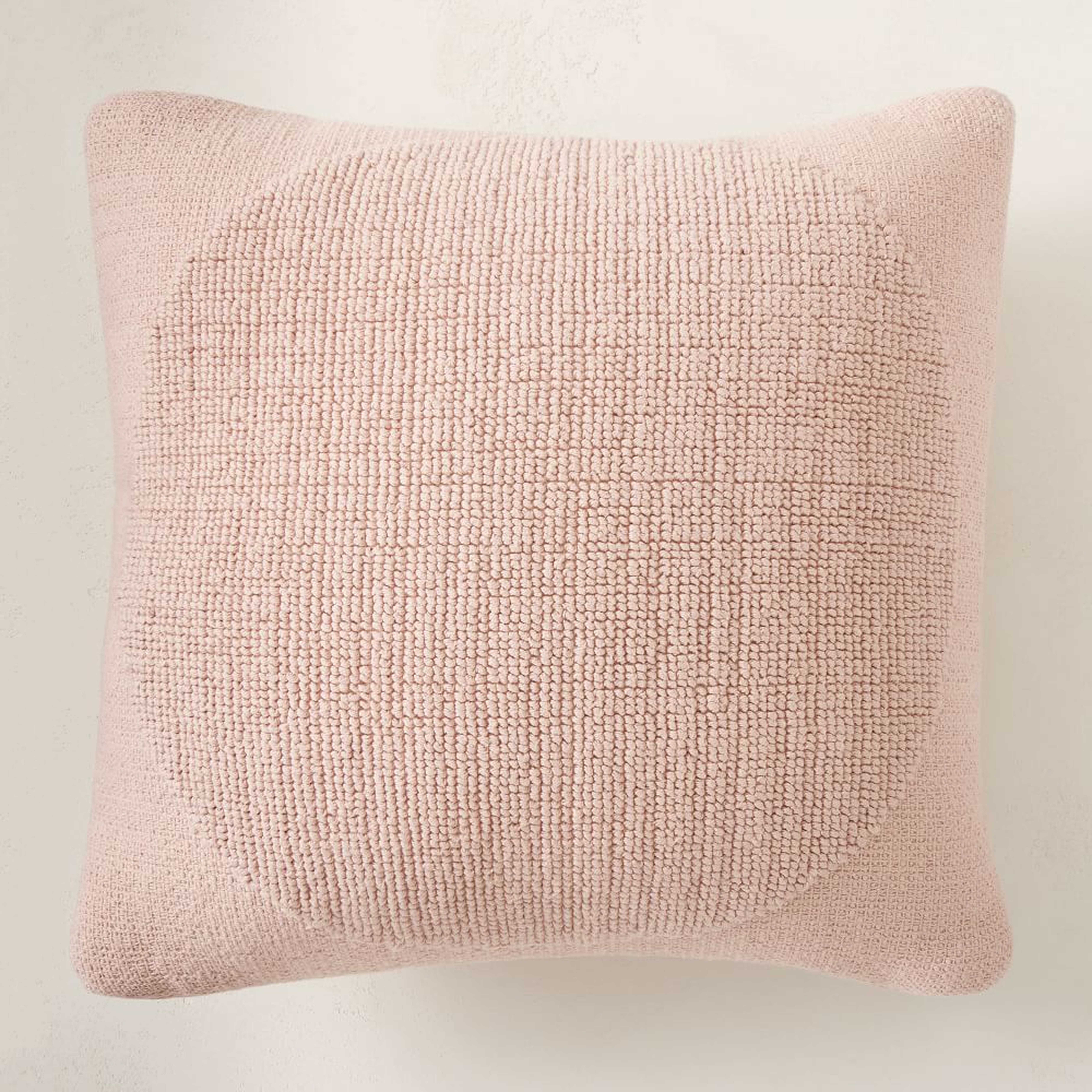 Outdoor Tufted Circle Pillow, 20"x20", Pink Stone - West Elm