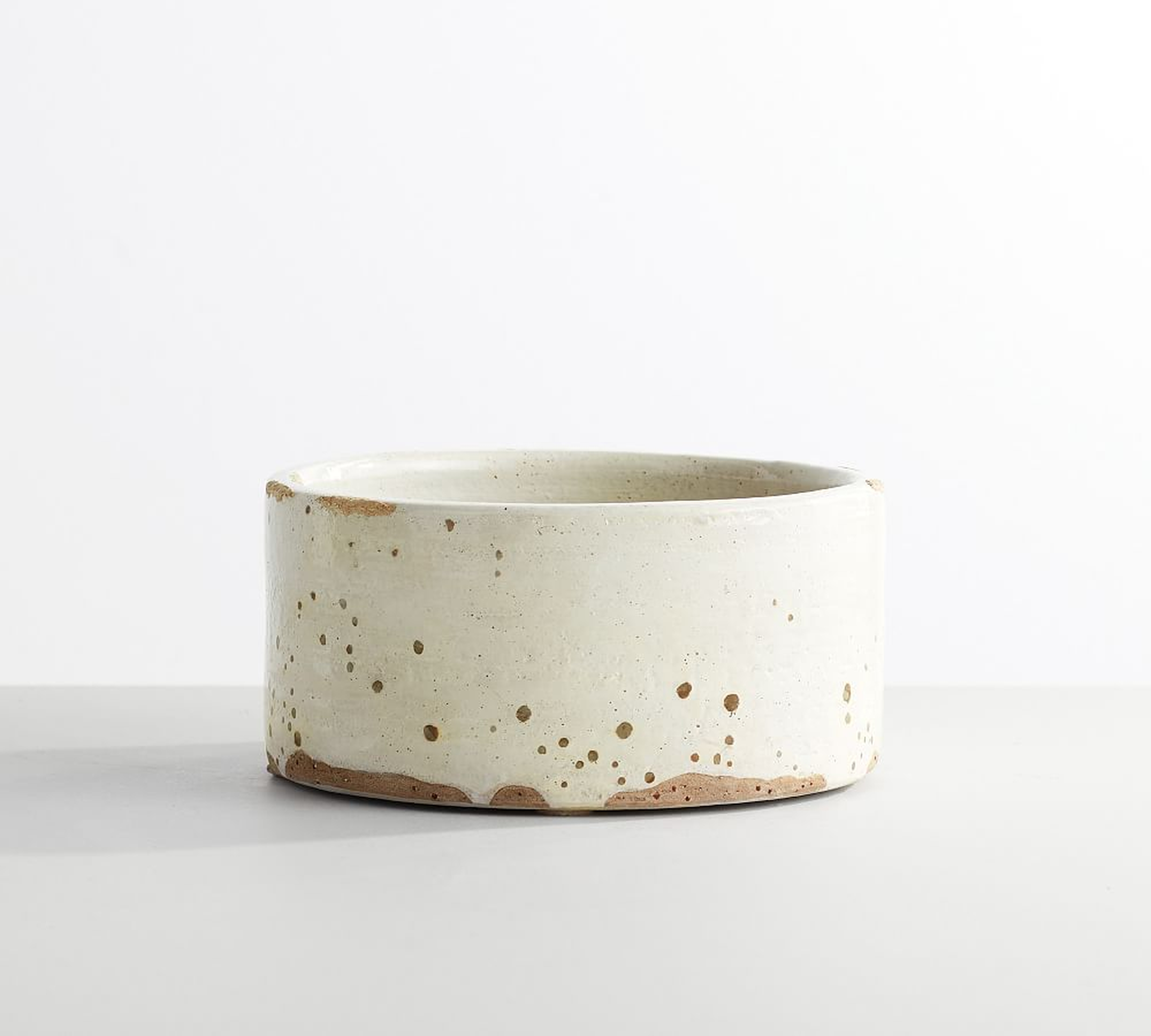Terra Cotta Speckled Vase, White, Low, 4.25"H - Pottery Barn