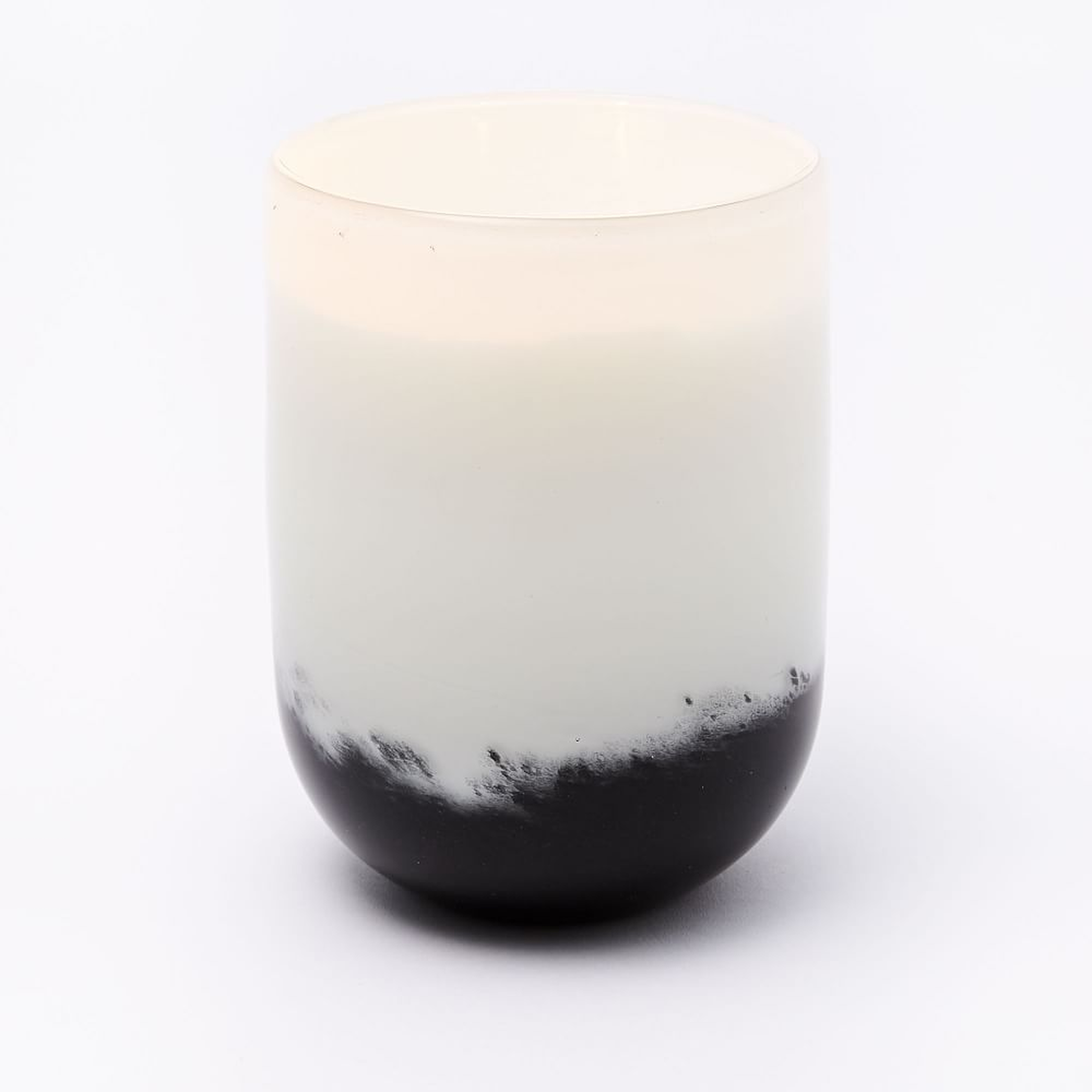 Black + White Speckled Glass Candle, Large - West Elm