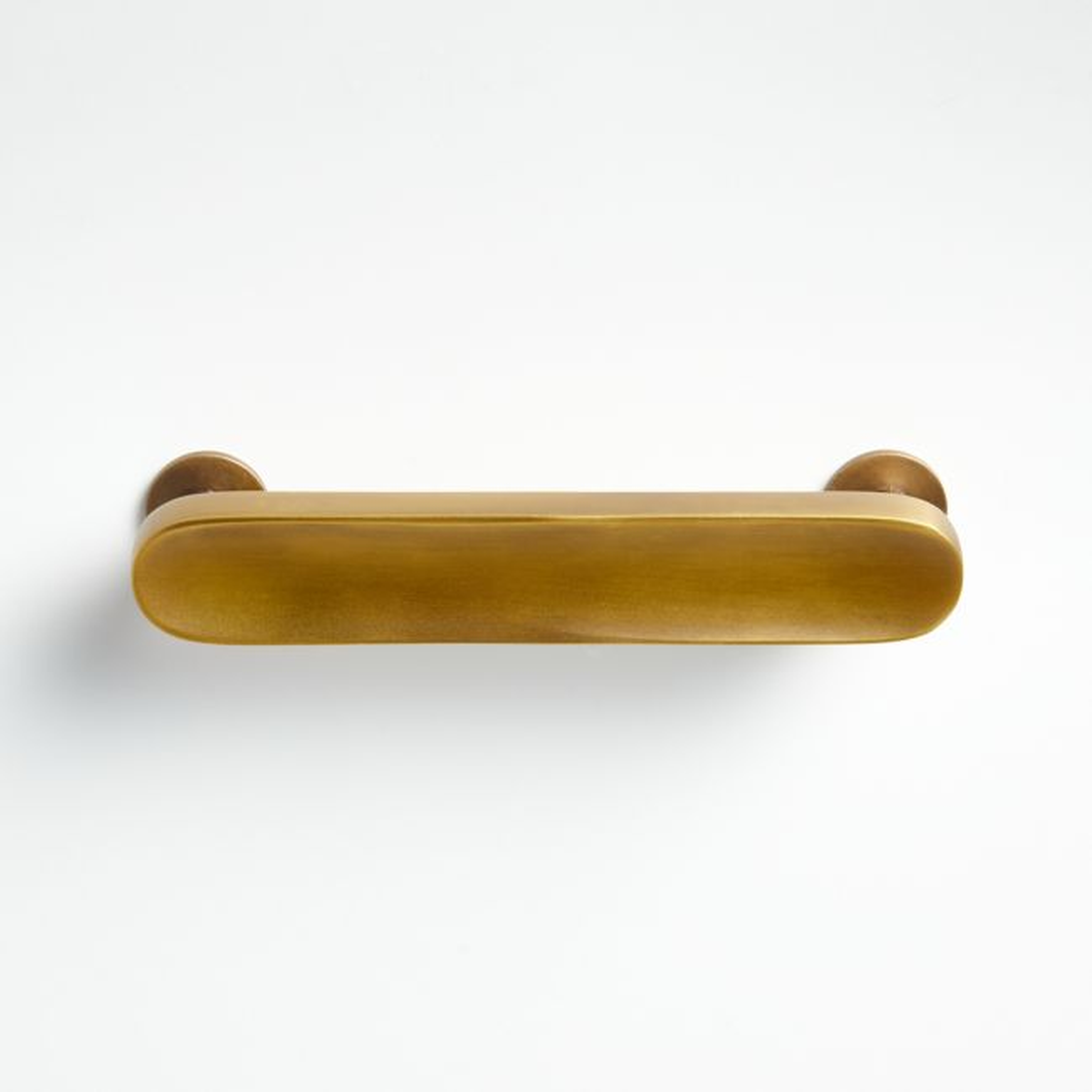 Oval 4" Antique Brass Bar Pull - Crate and Barrel