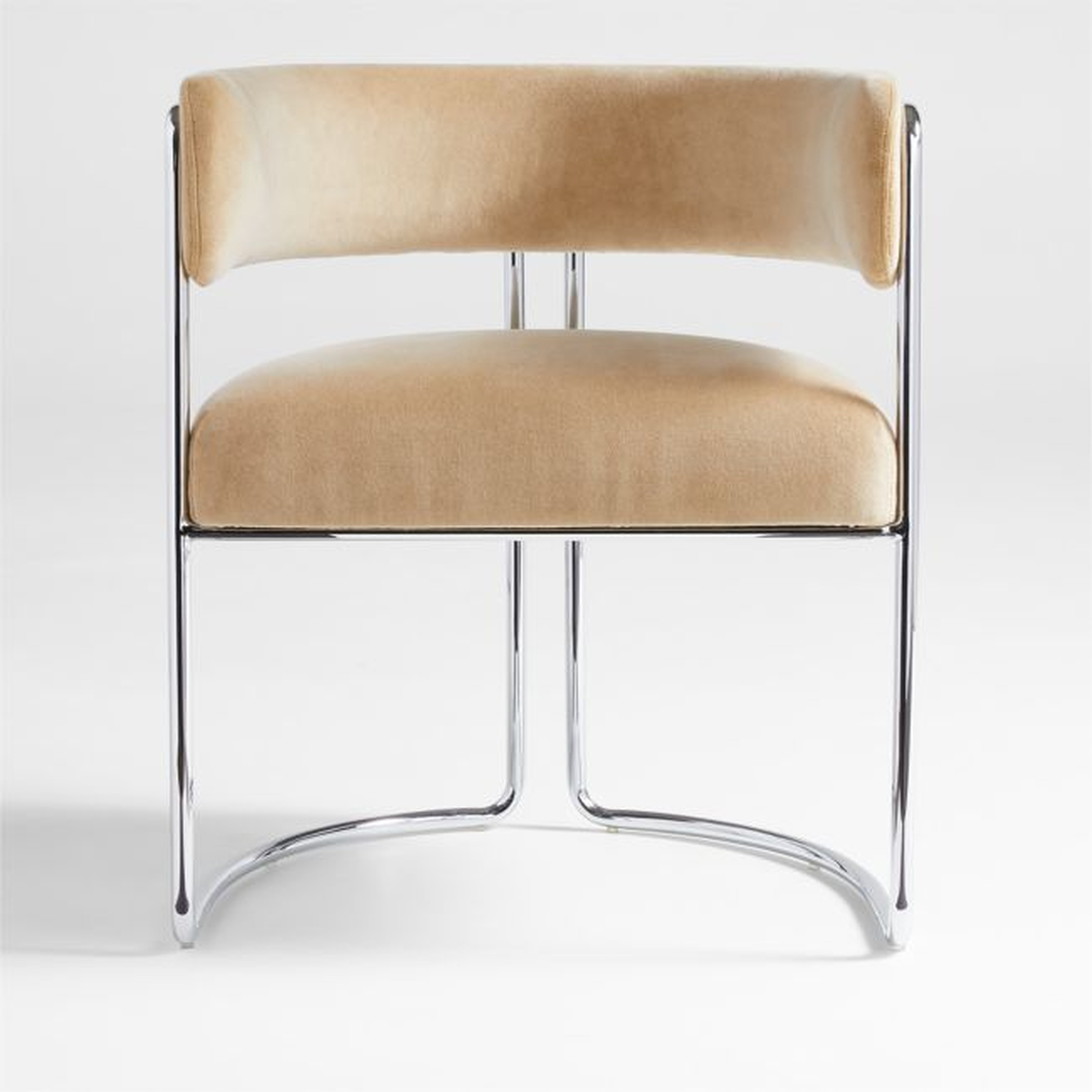 Malak Chrome Upholstered Dining Arm Chair - Crate and Barrel
