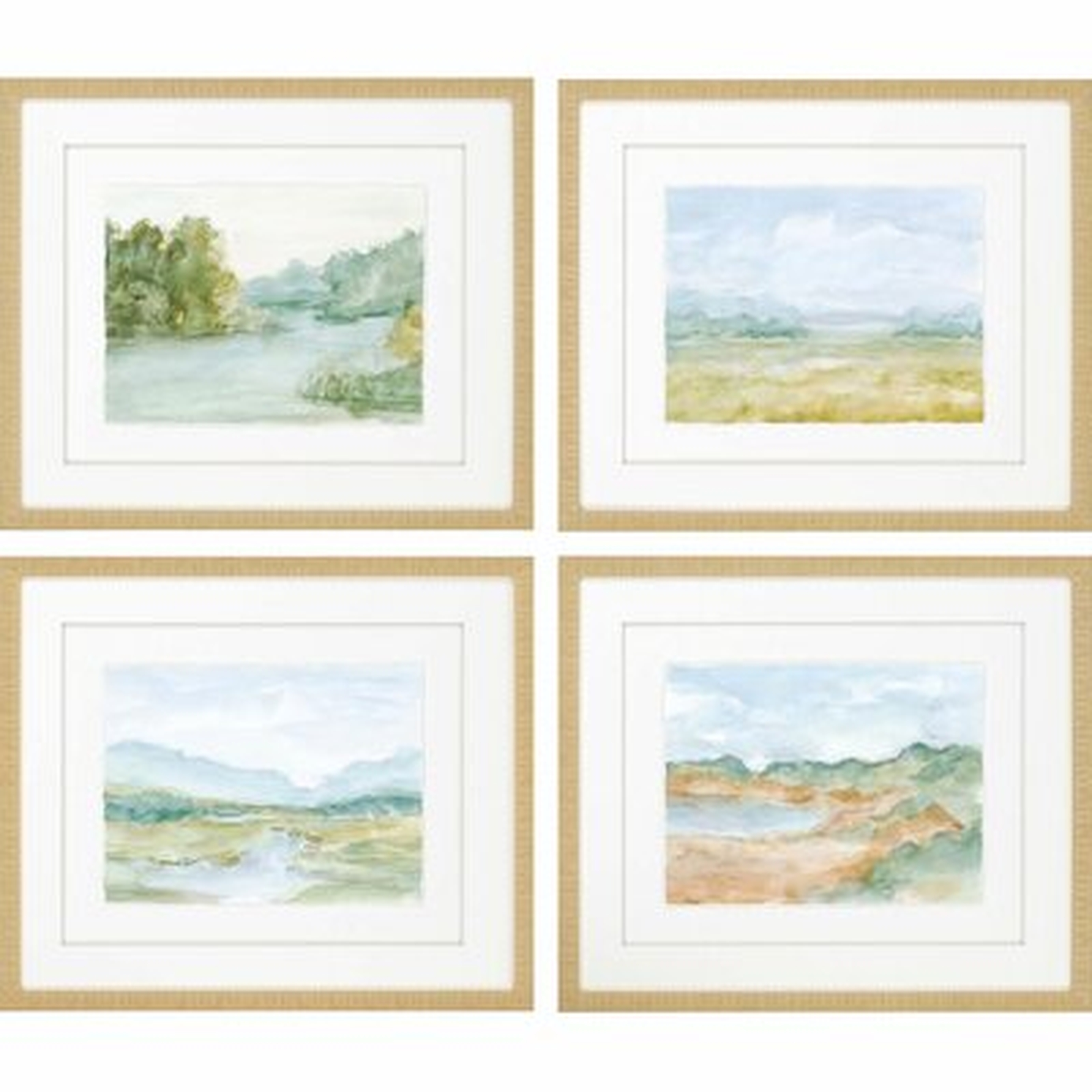 Watercolour by Harper - 4 Piece Picture Frame Print Set on Paper - Wayfair