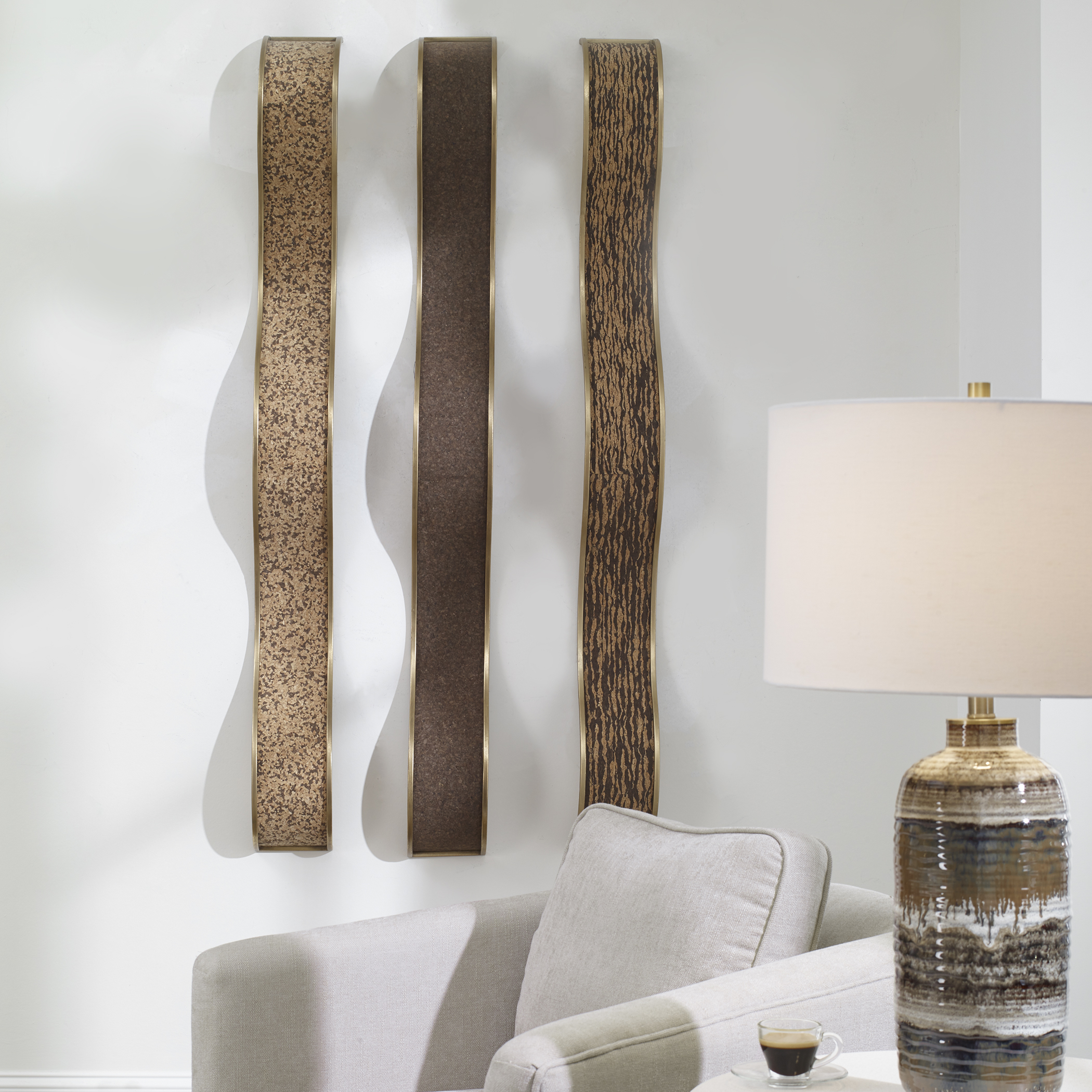 Valdivia Serpentine Wall Decor, S/3 - Uttermost