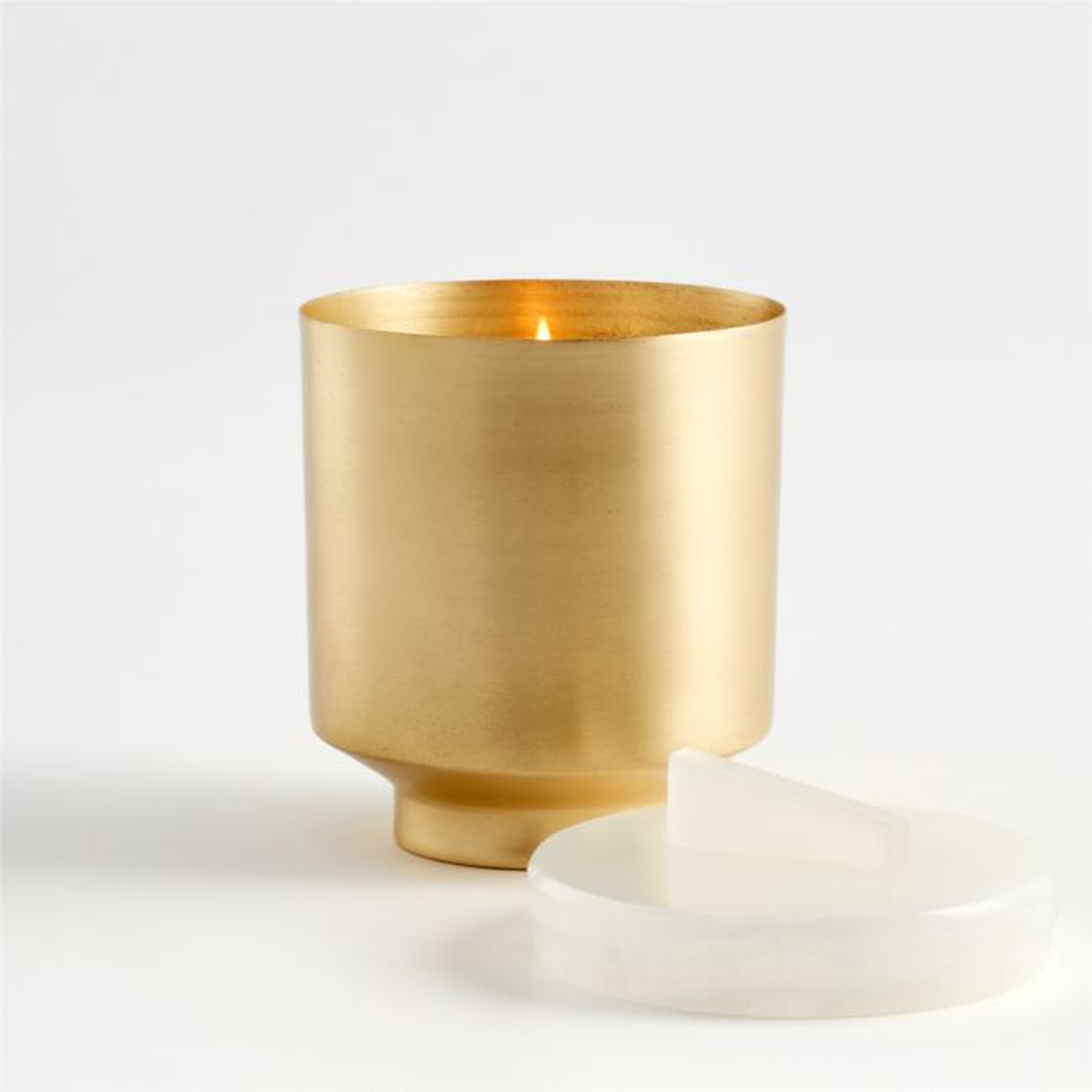Lavender Brass Candle with Onyx Lid - Crate and Barrel