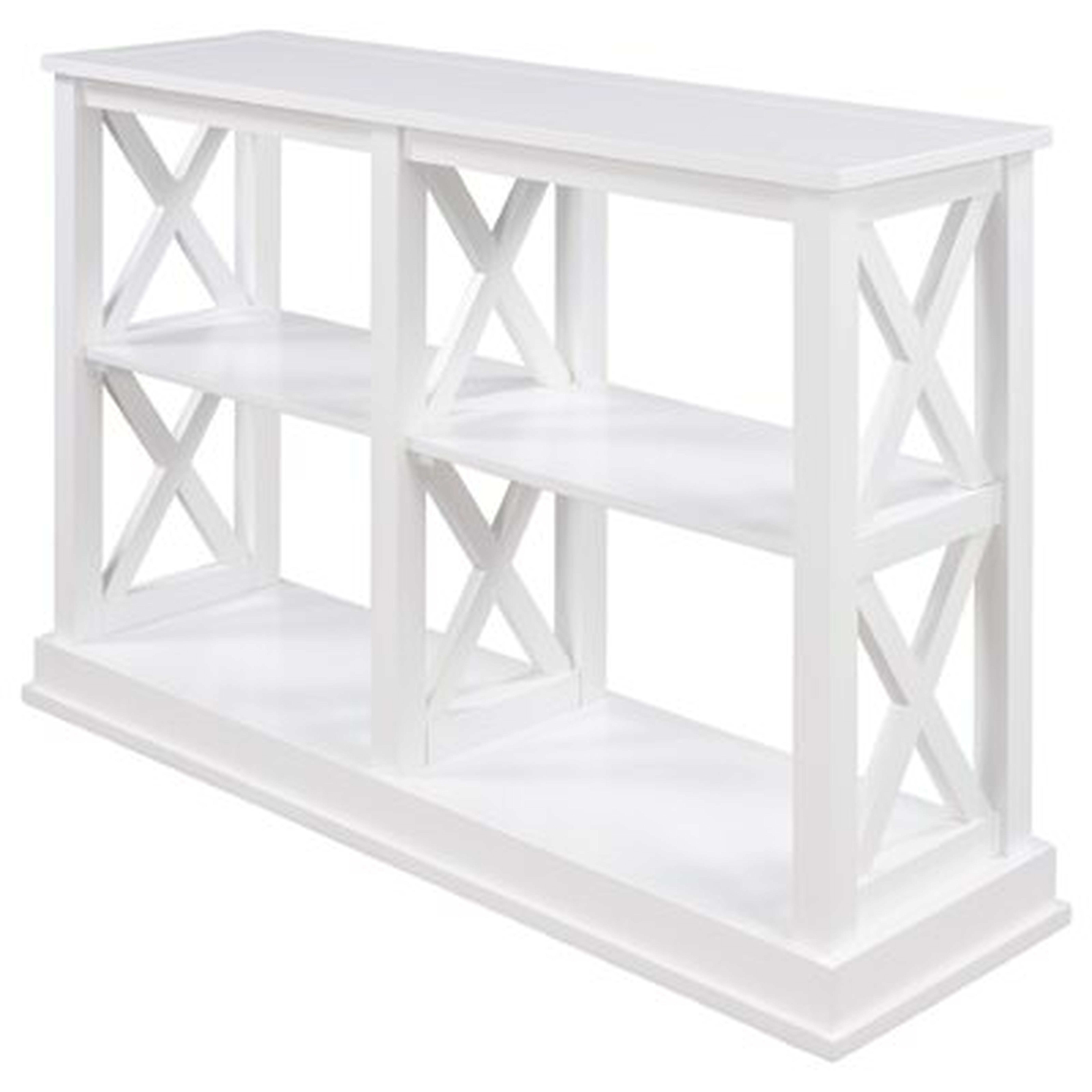 Console Table With 3-Tier Open Storage Spaces And X" Legs" - Wayfair