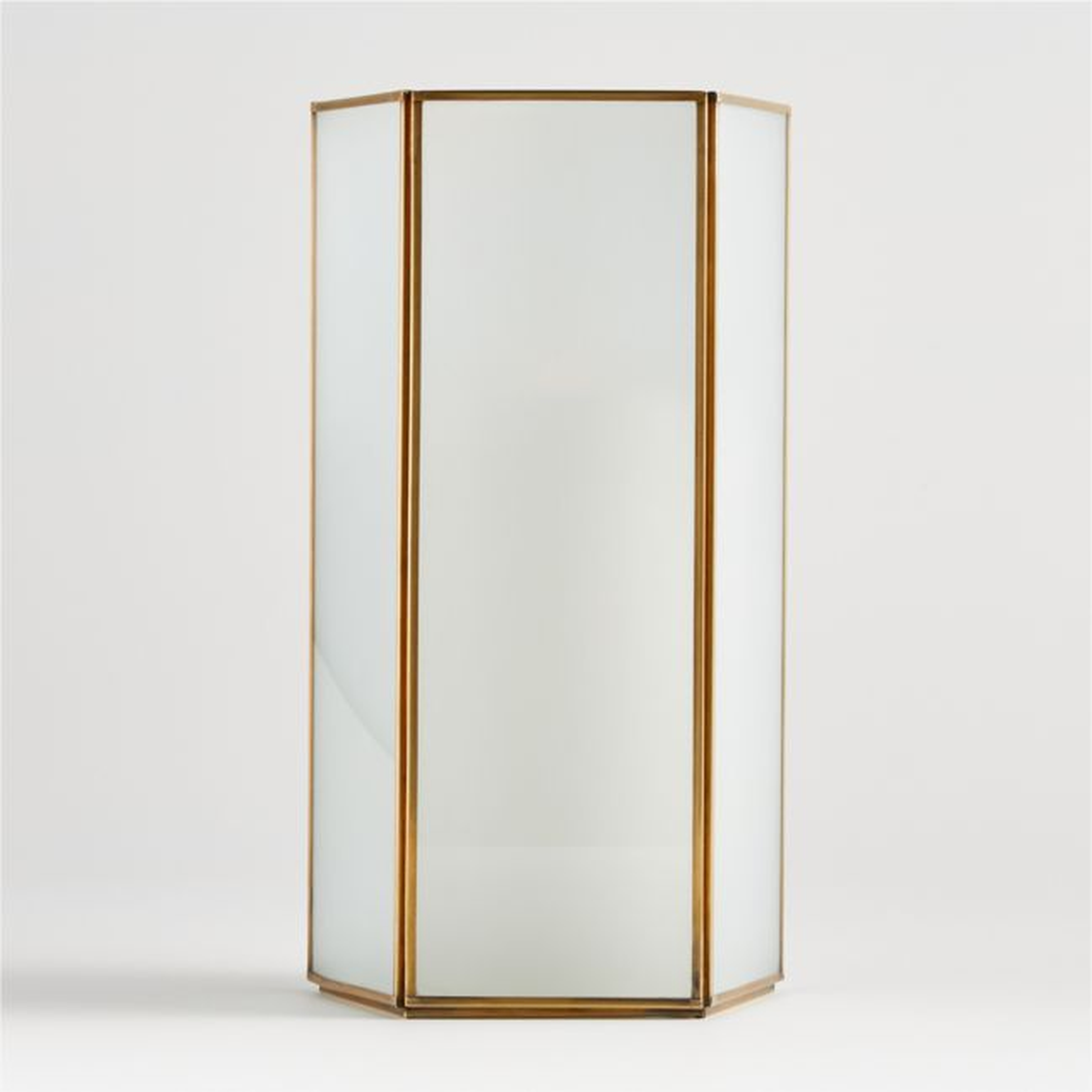 Andelyn Frosted Glass Hurricane, Large - Crate and Barrel