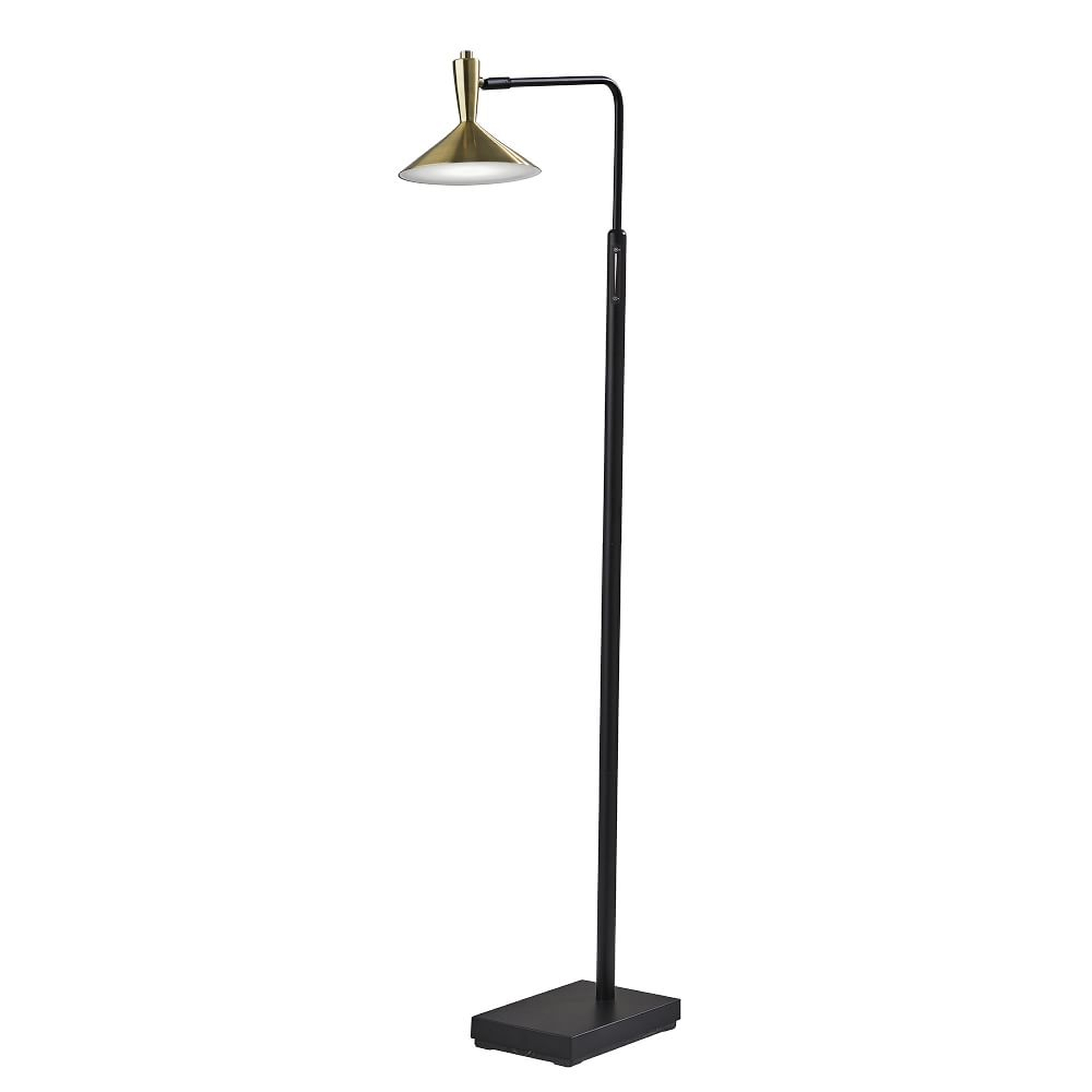 Beveled Shade LED Smart Switch Floor Lamp, 2 Tone Brass & Bronze, 1 Light - West Elm