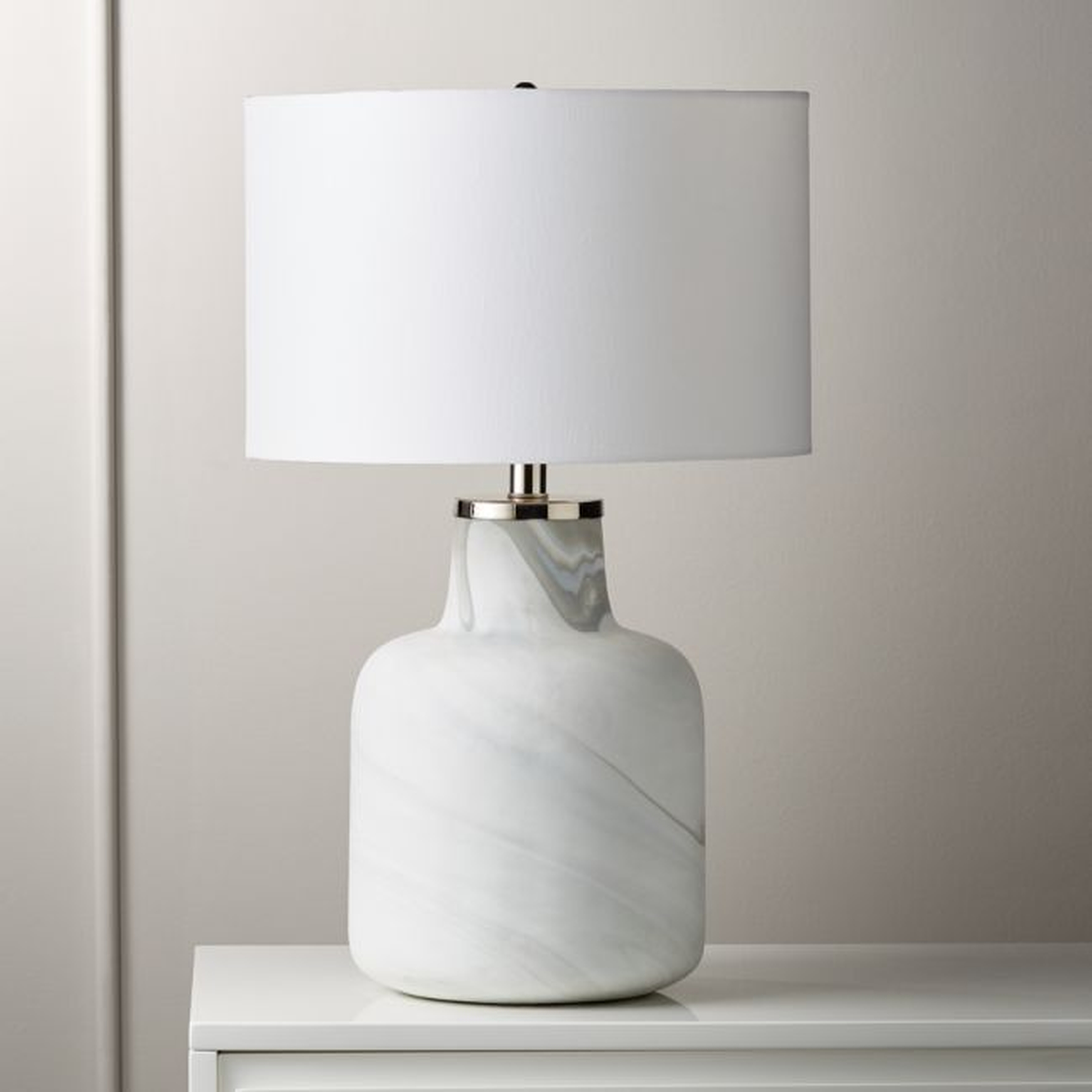 Large Marblized Grey Table Lamp - CB2