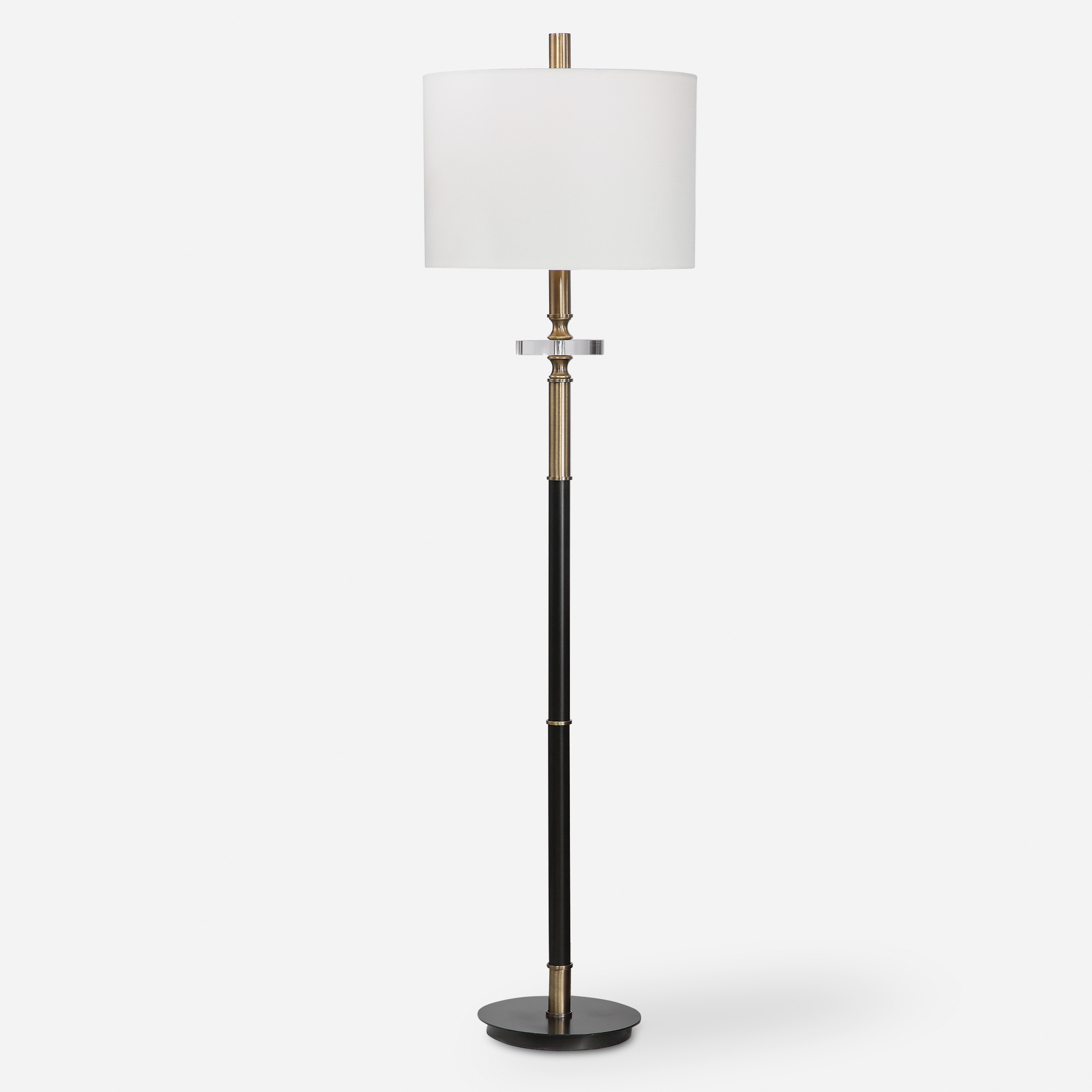 Maud Aged Black Floor Lamp - Uttermost