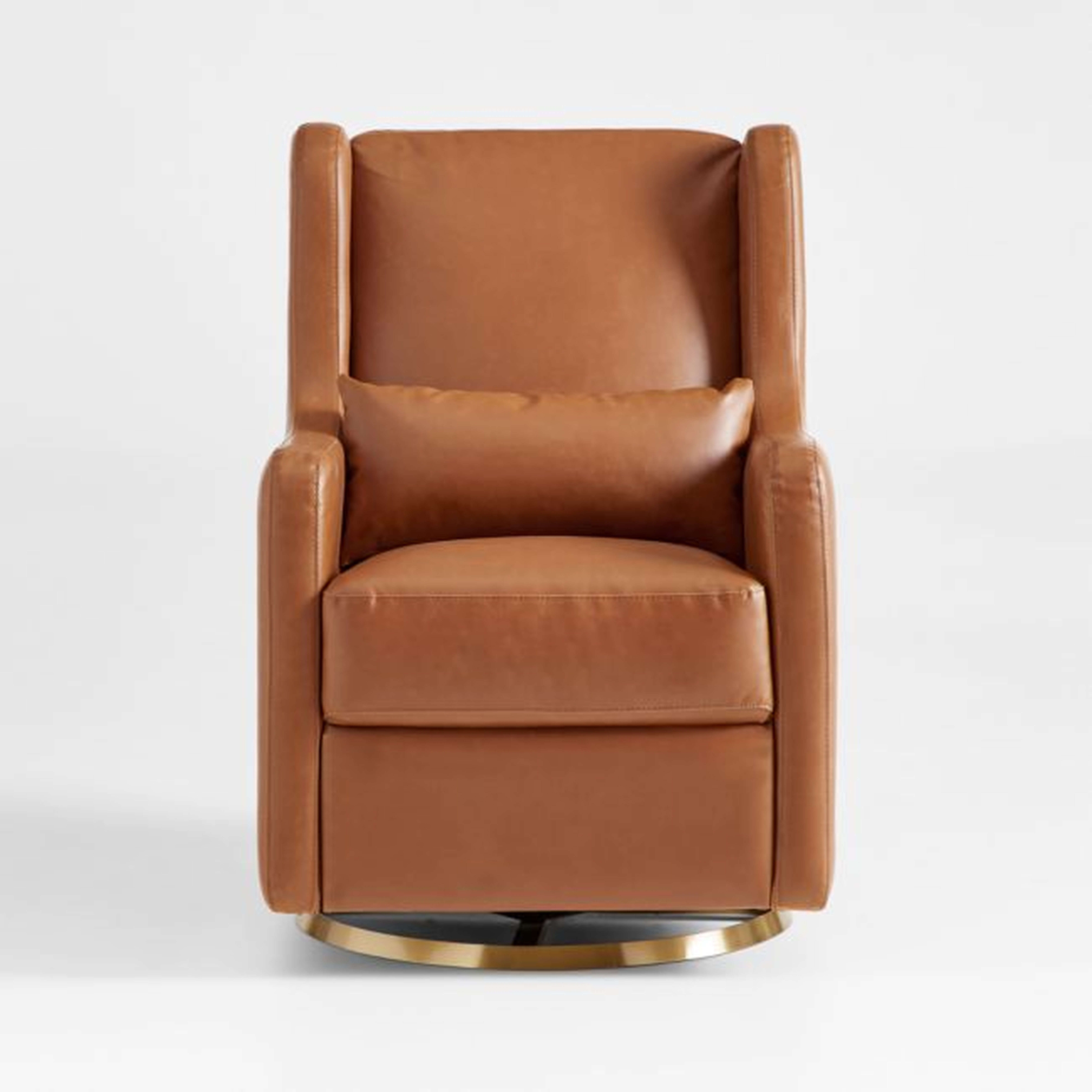 Wally Tan Vegan Leather Nursery Glider Chair - Crate and Barrel