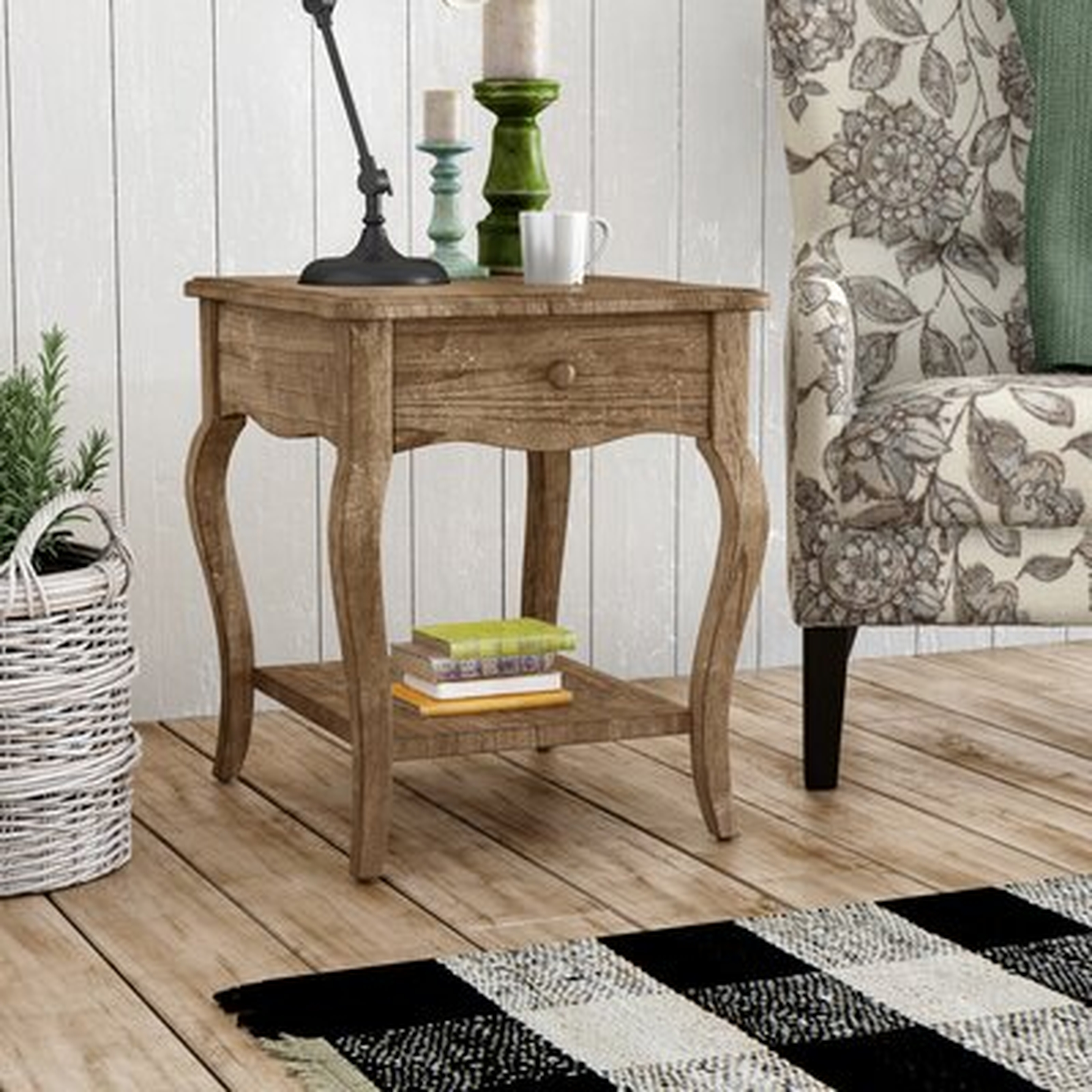 Francoise Solid Wood End Table With Storage - Wayfair