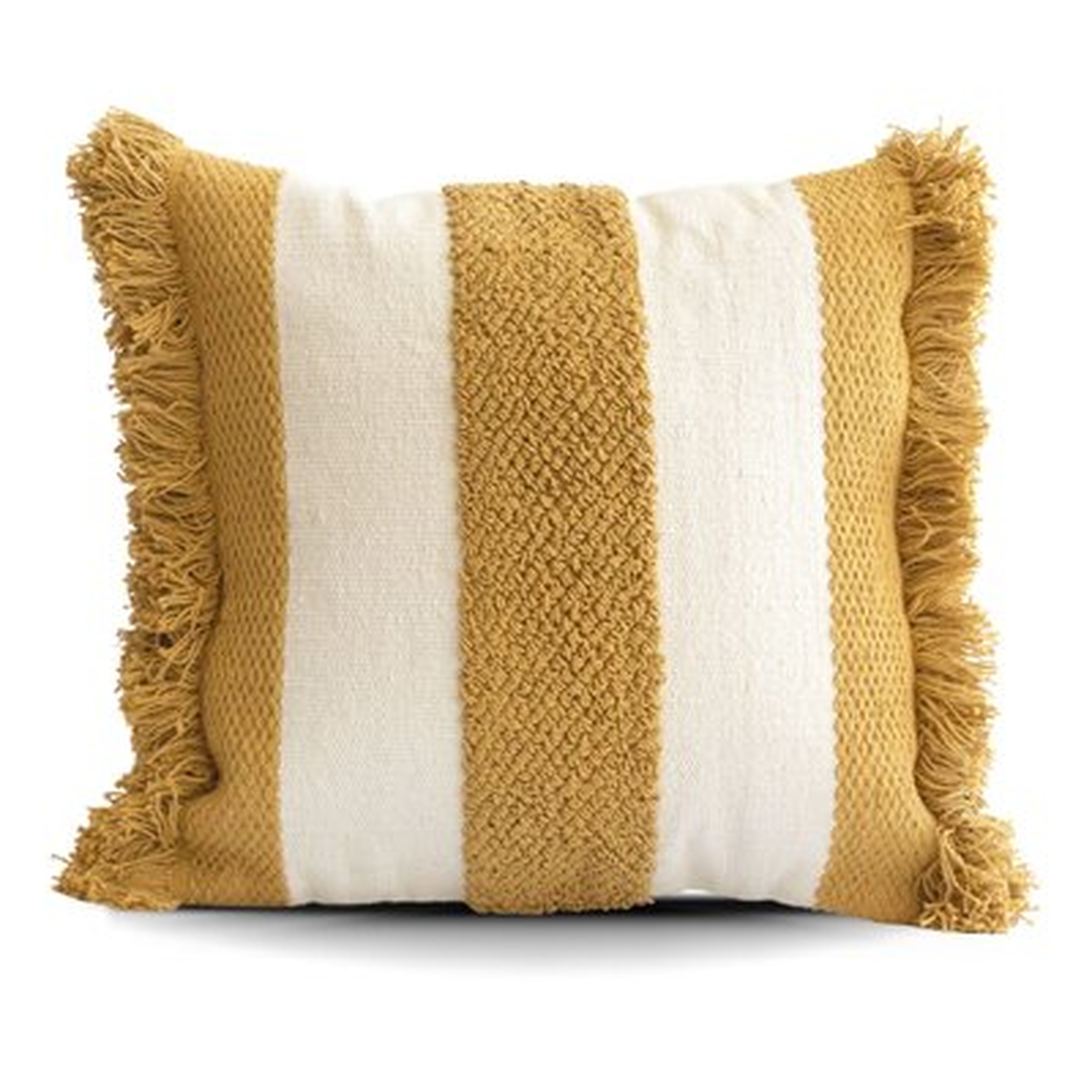Logan Fringe Pillow Cover Yellow 18X18 - Wayfair