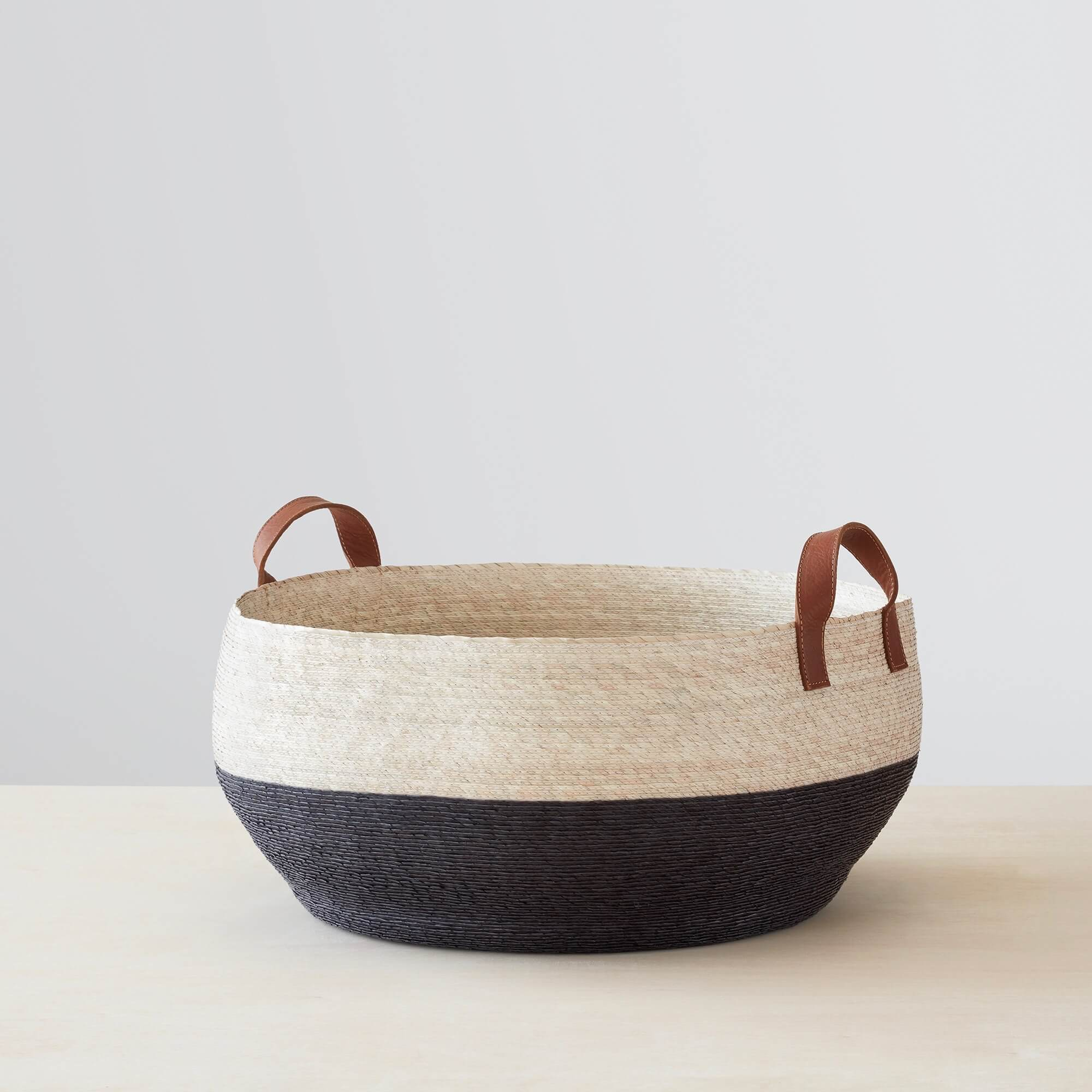 The Citizenry Mercado Floor Baskets | Large | Black - The Citizenry