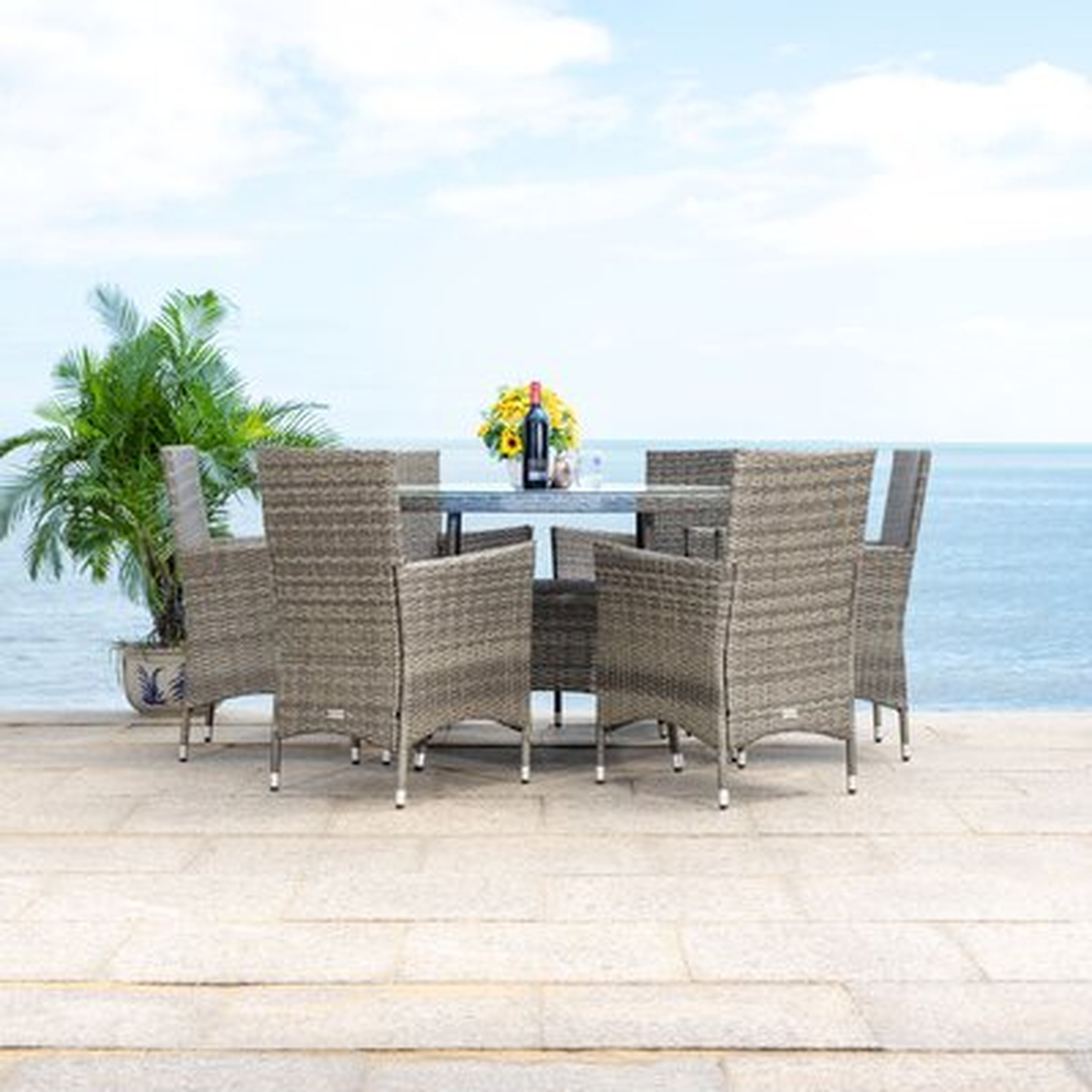 Alixs Round 6 - Person 47.2" Long Dining Set with Cushions - Wayfair