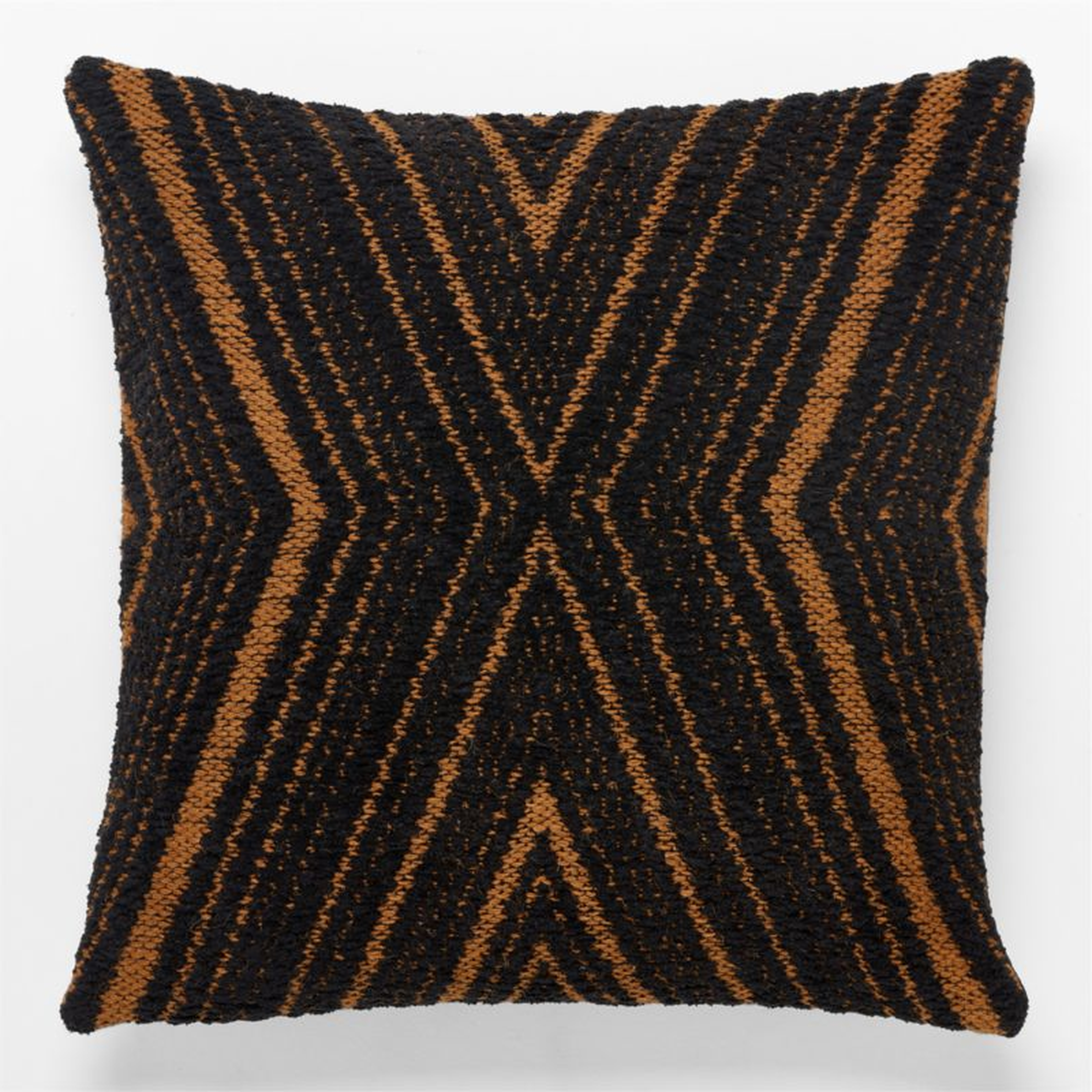 Onca Black Throw Pillow with Down-Alternative Insert 23" - CB2