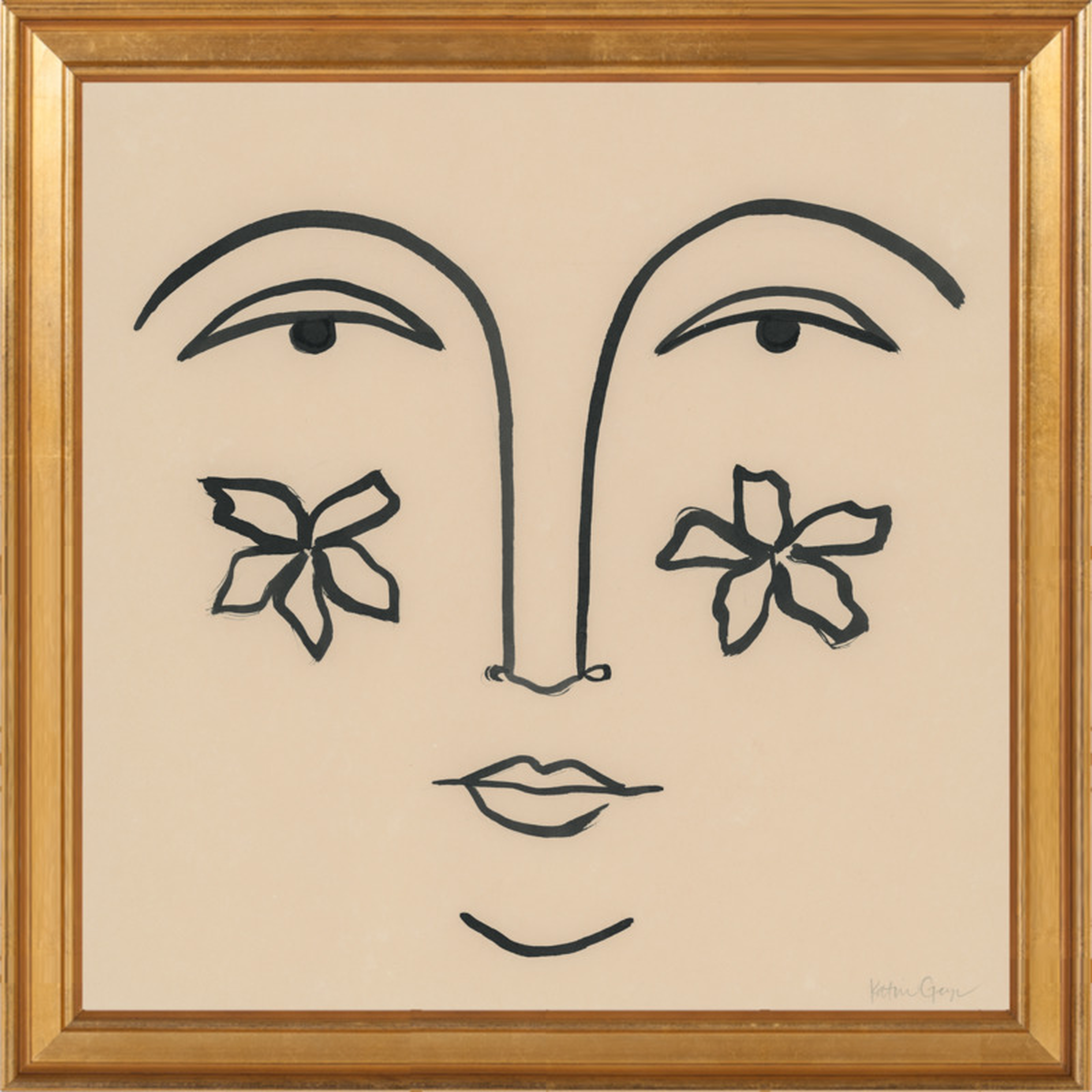 Floral Face I by Katherine George for Artfully Walls, Print, 16.5" x 16.5" - Artfully Walls