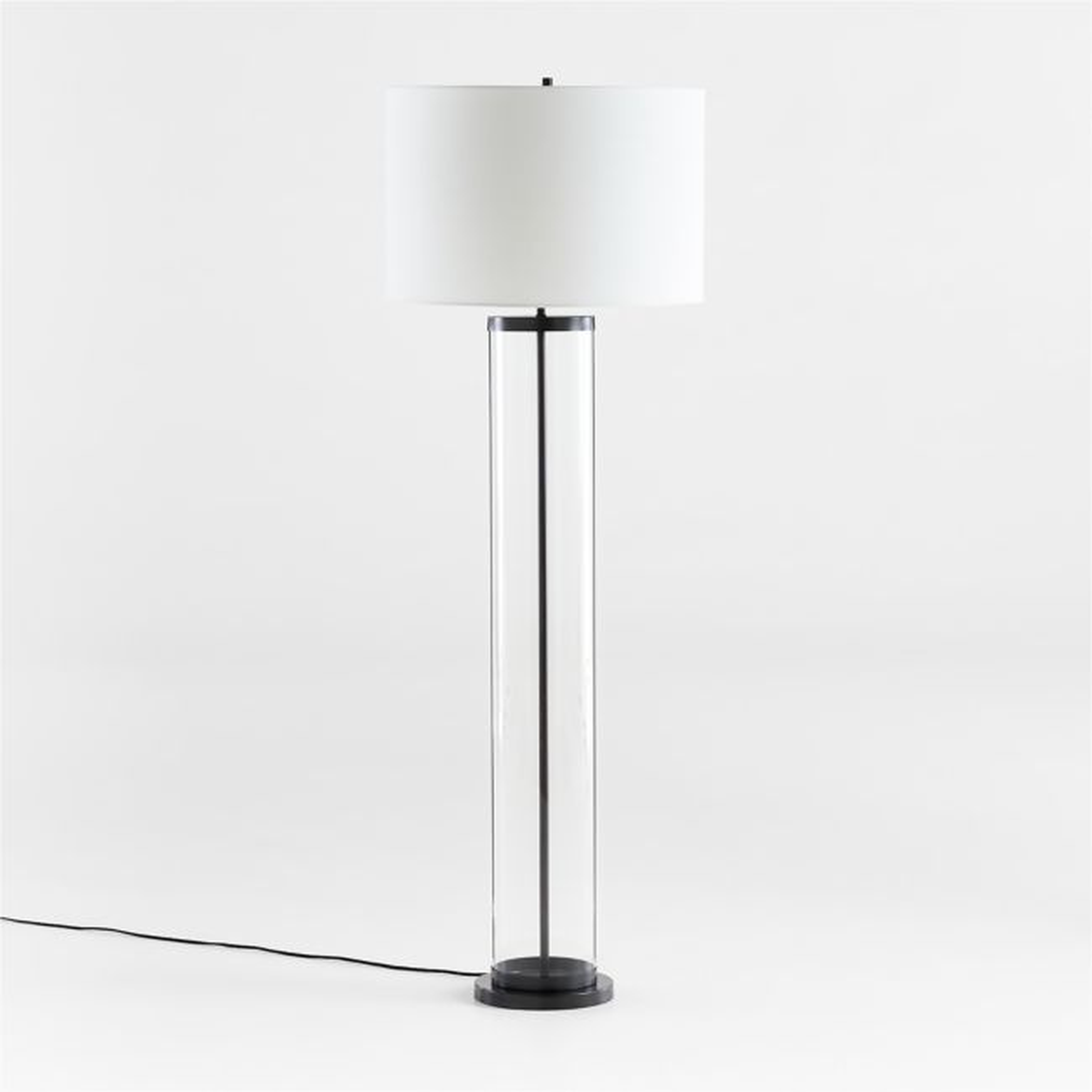 Promenade Black Floor Lamp with White Shade - Crate and Barrel