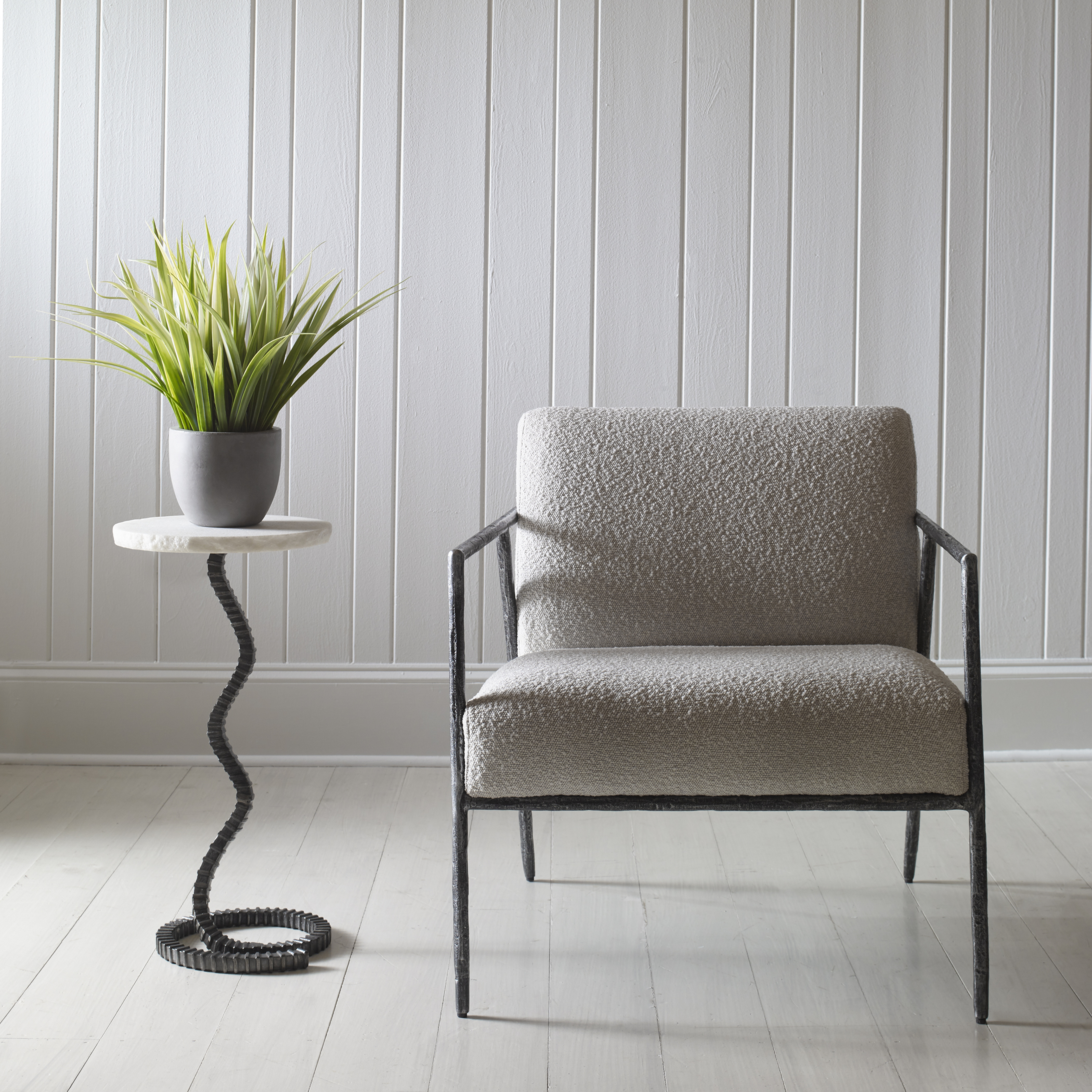 Lasso White Drink Table - Uttermost