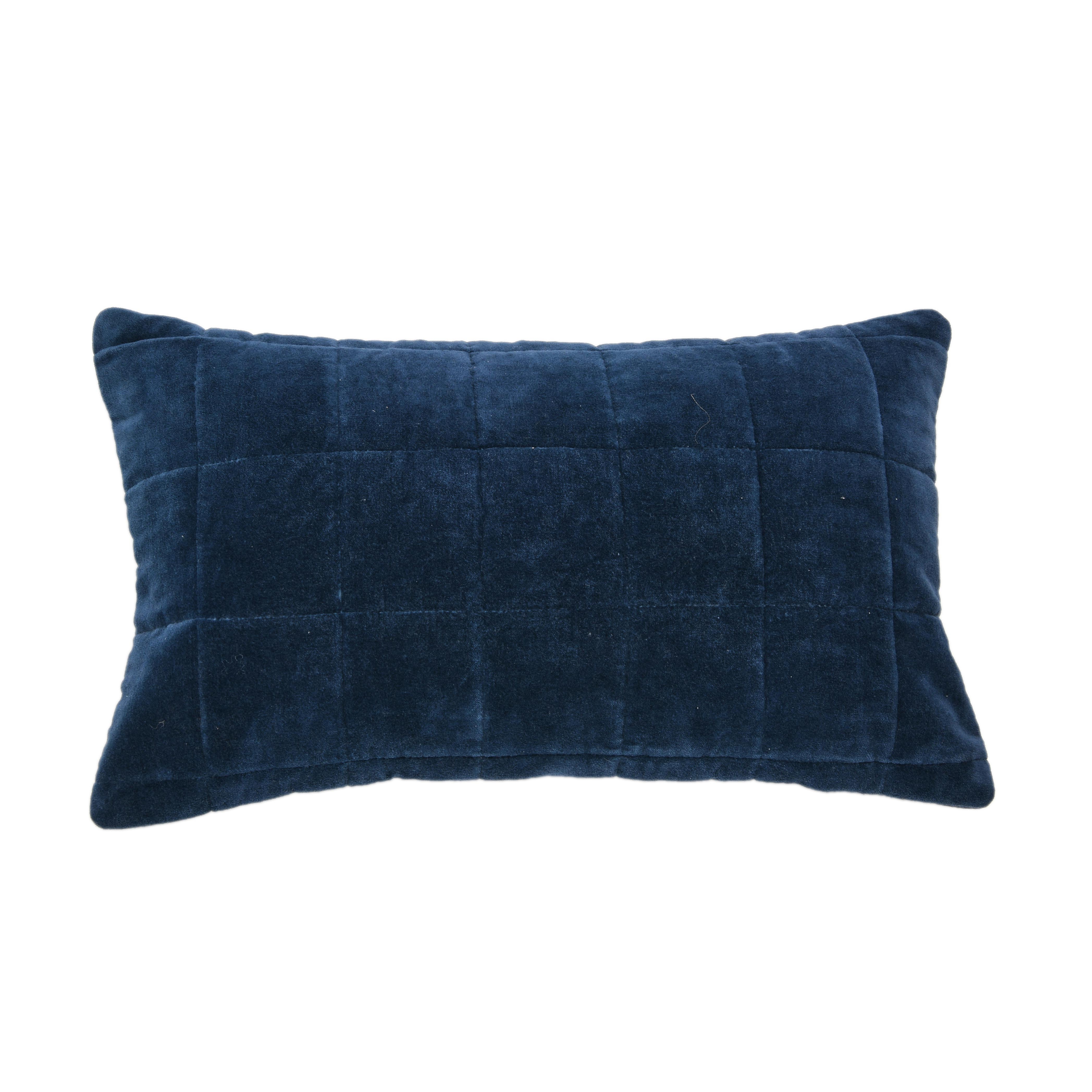 Quilted Velvet Lumbar Pillow - Creative Co-Op