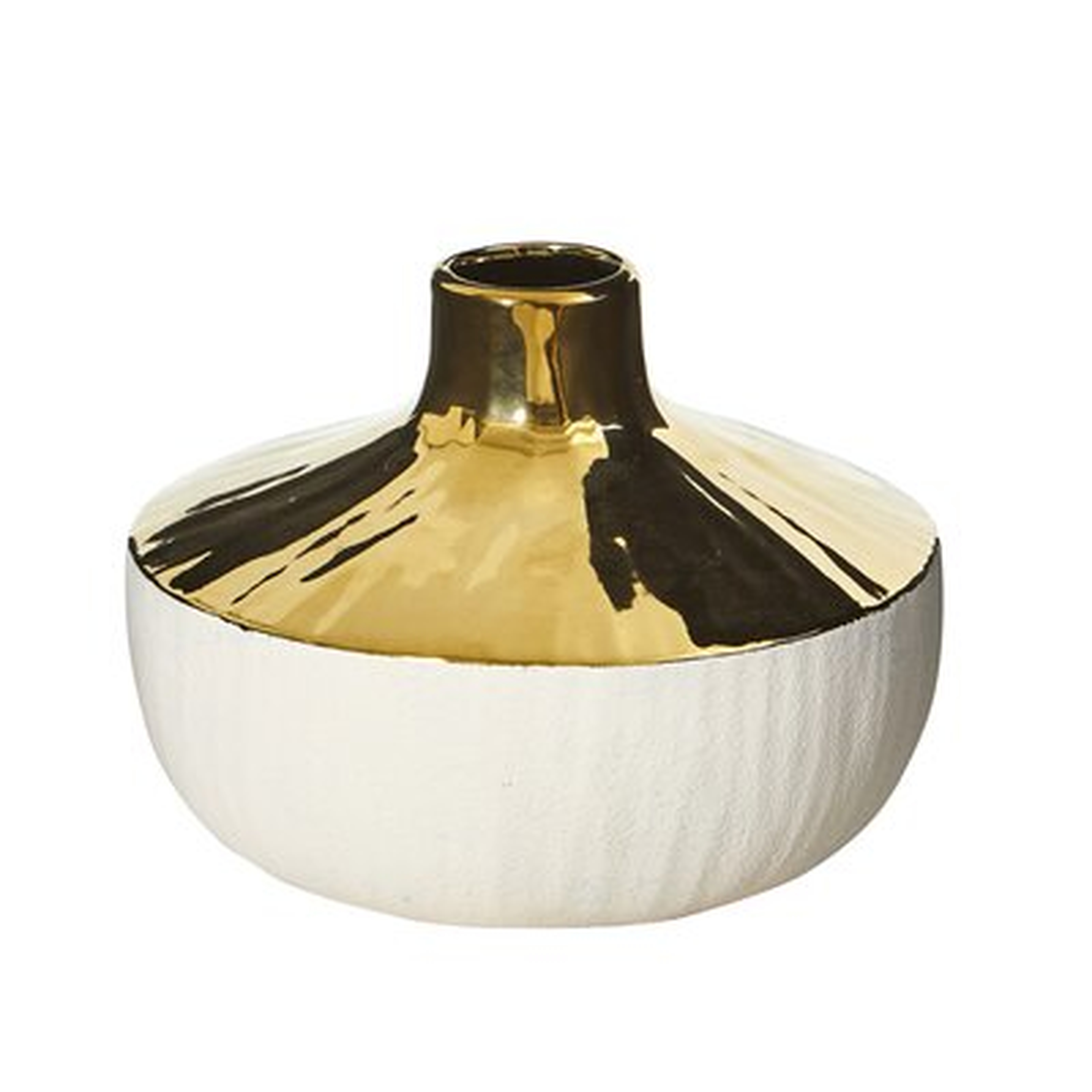 8In. Elegance Ceramic Decorative Vase With Gold Accents - Wayfair