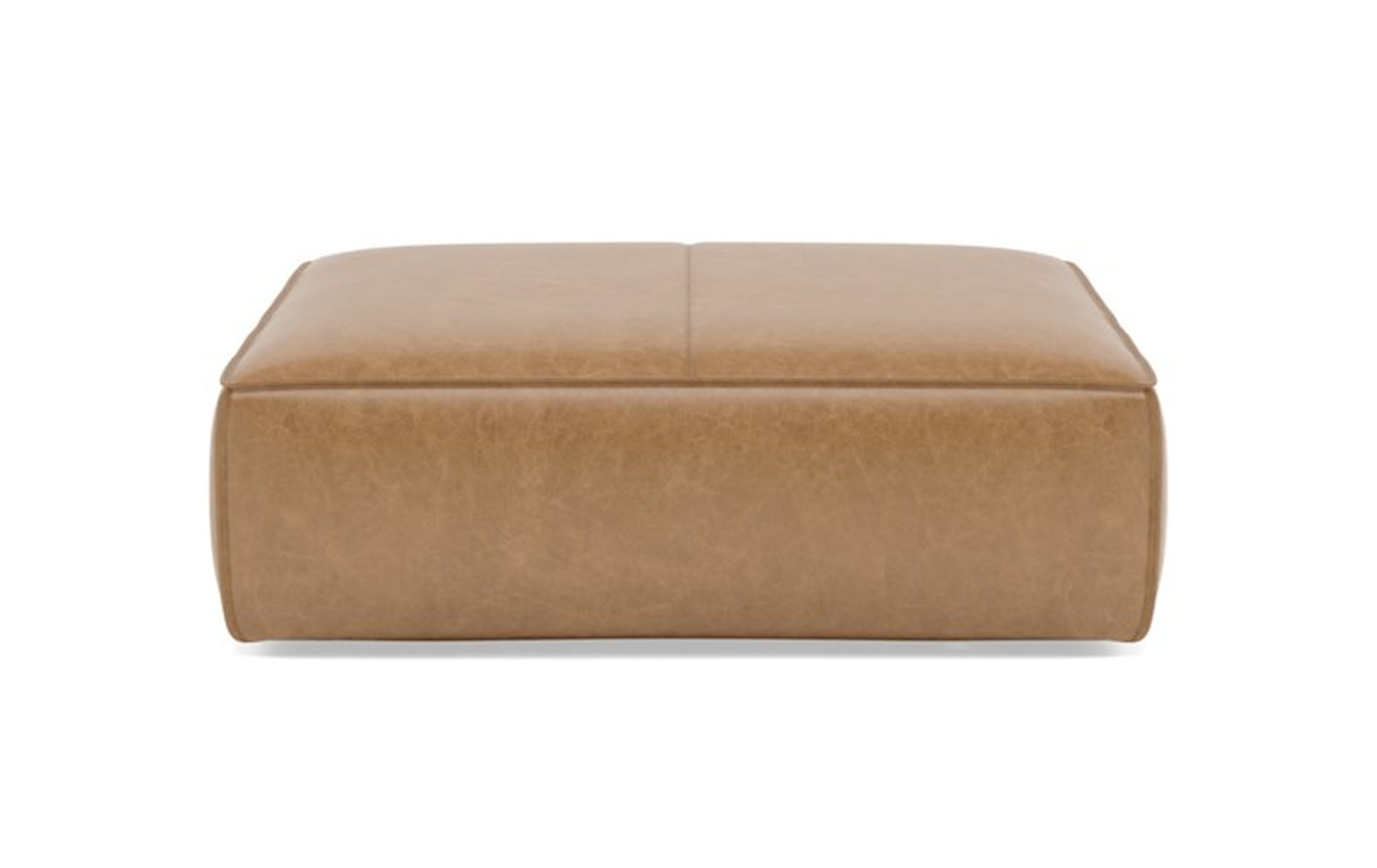 Gray Ottoman with Brown Palomino Leather - Interior Define