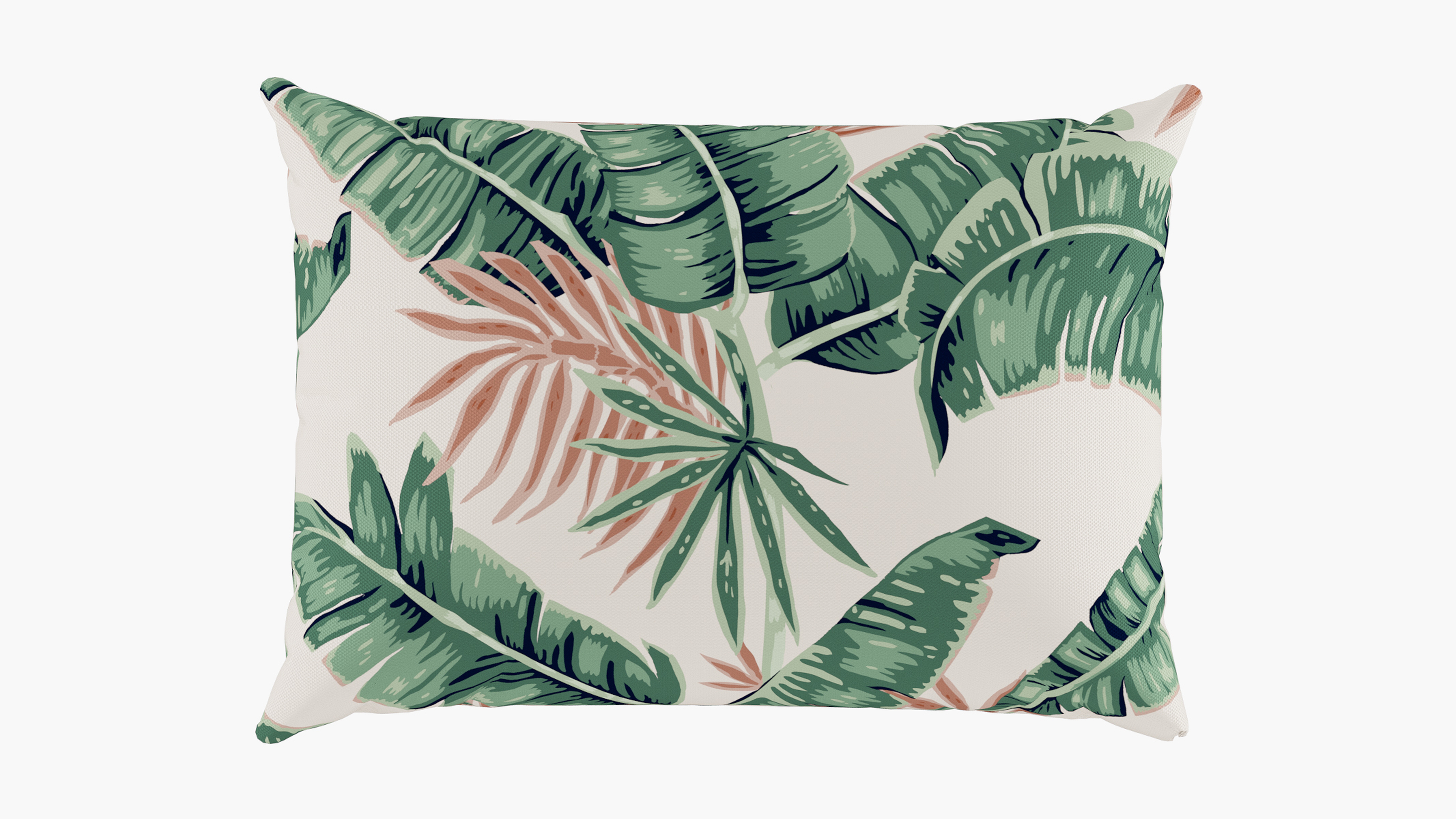 Outdoor 14" x 20" Lumbar Pillow, Banana Palm, 14" x 20" - The Inside
