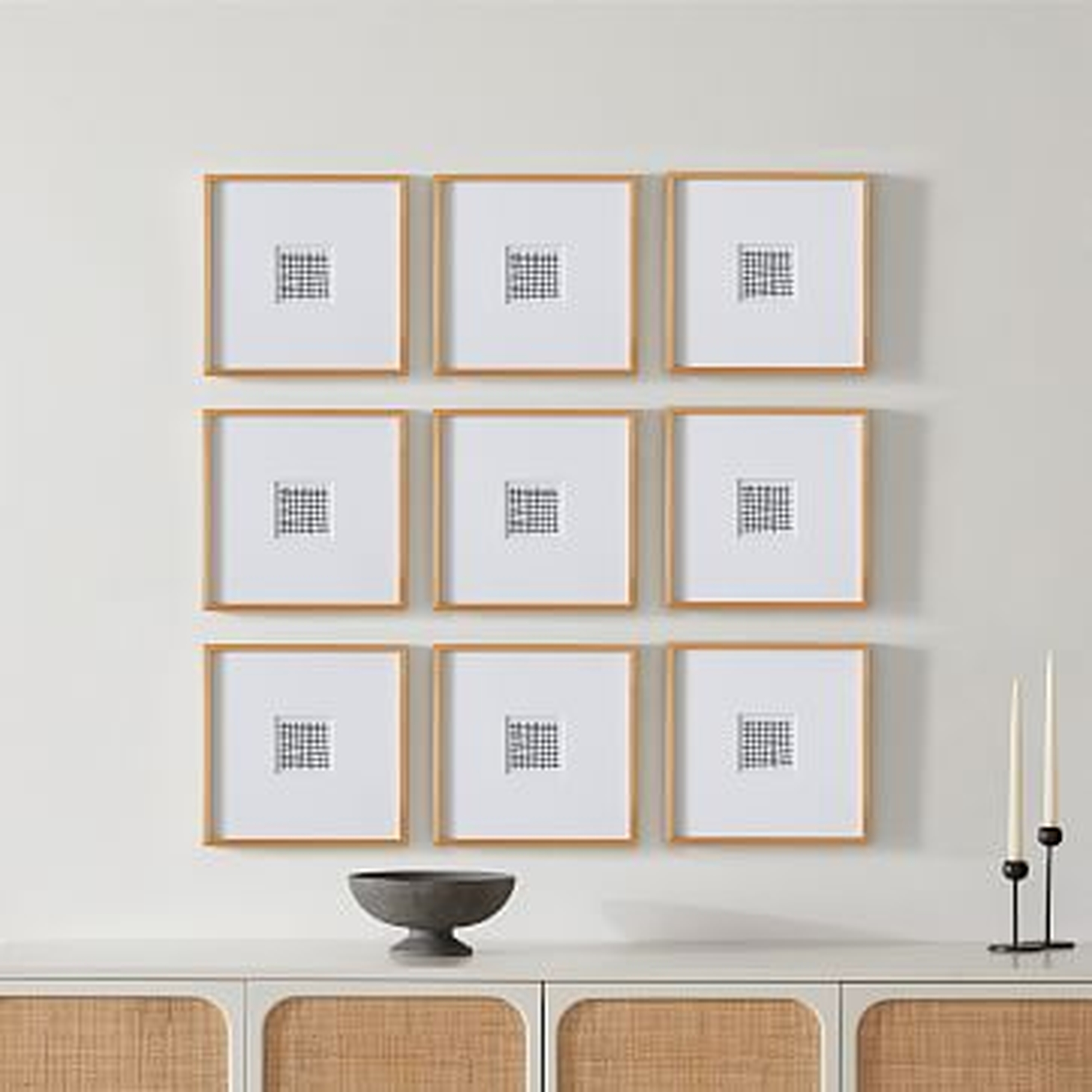Wood Gallery Frames Square, Wheat, 12x12 Set of 9 - West Elm