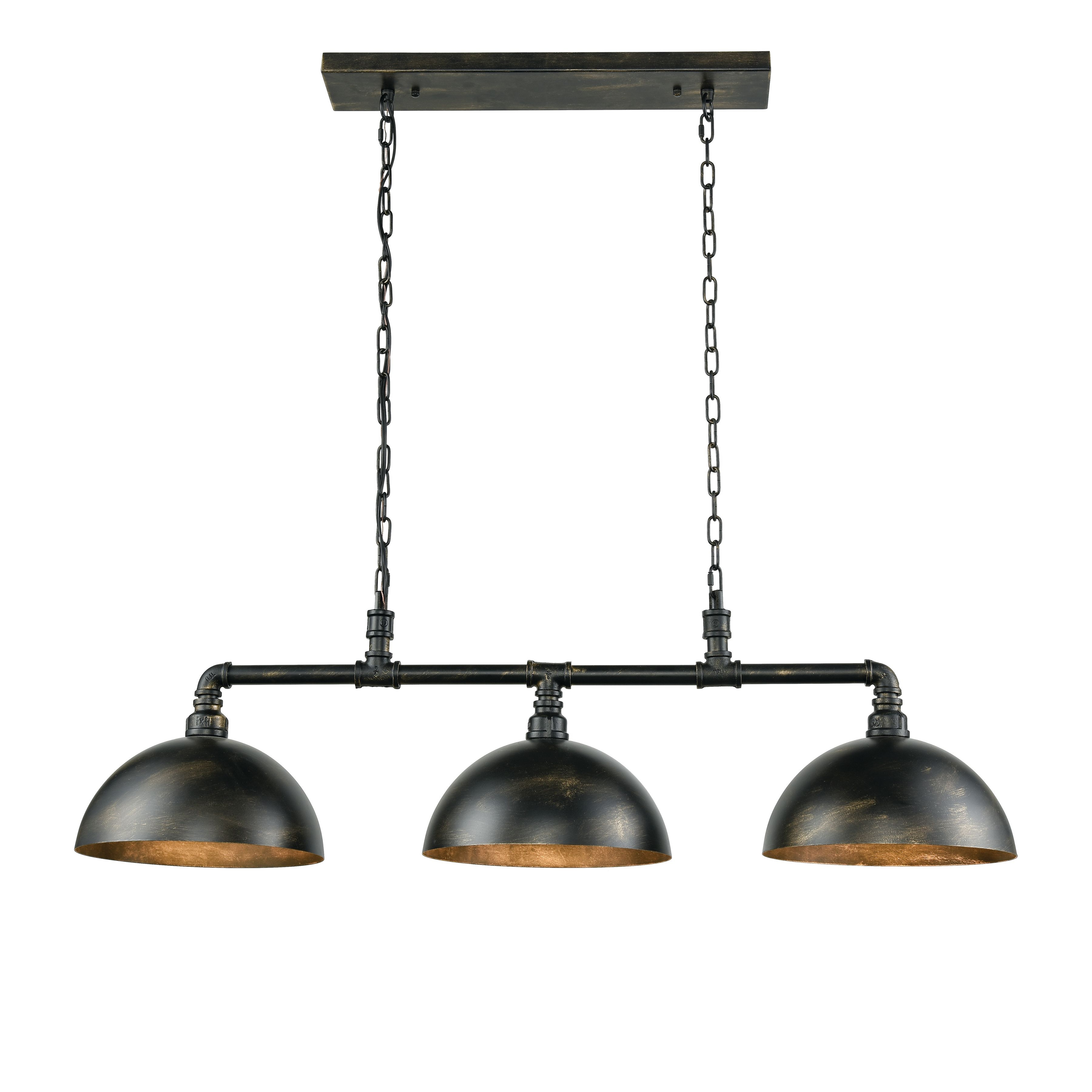 Mulvaney 49'' Wide 3-Light Linear Chandelier - Black - Elk Home