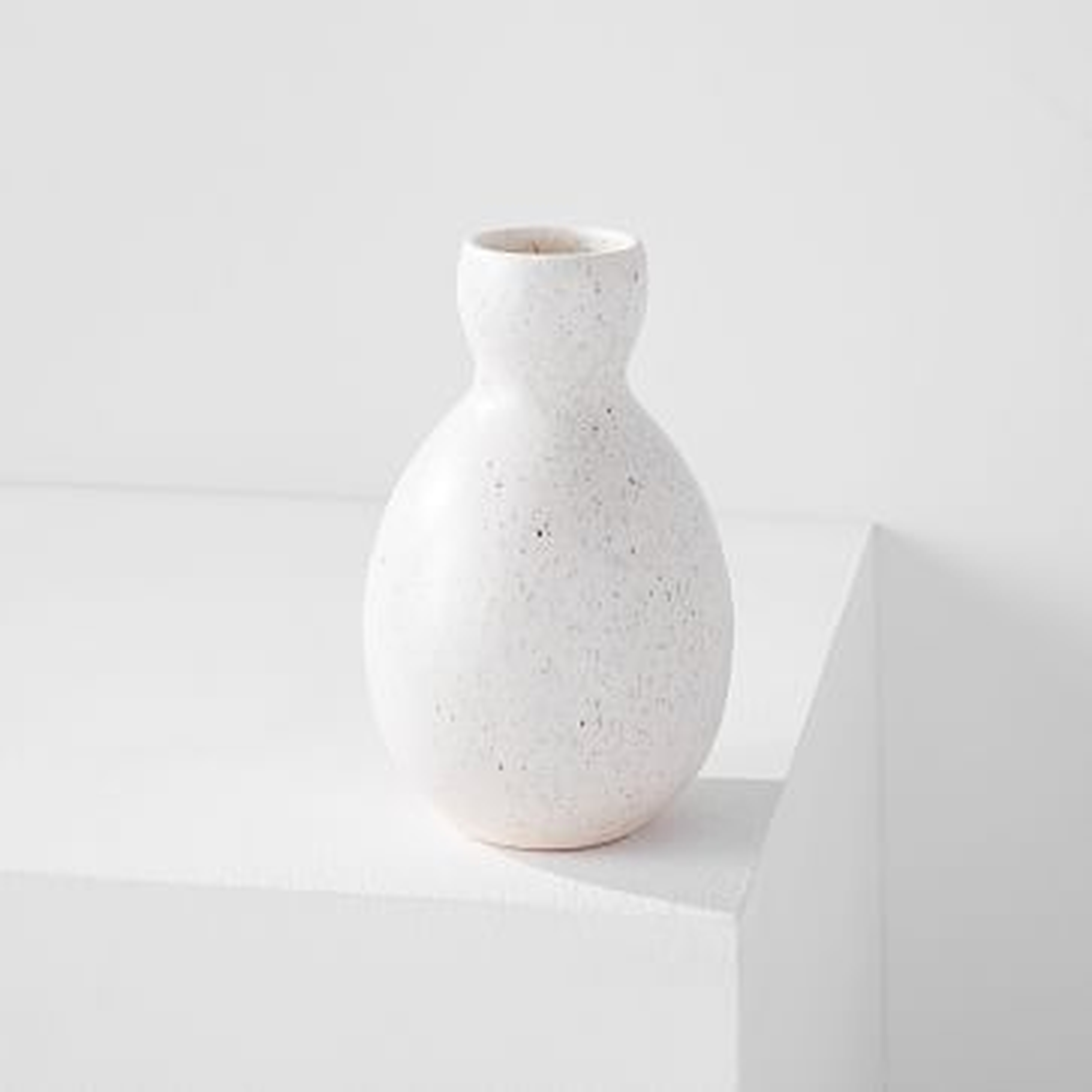 Paper &amp; Clay Liv Vase, Speckled Cream - West Elm