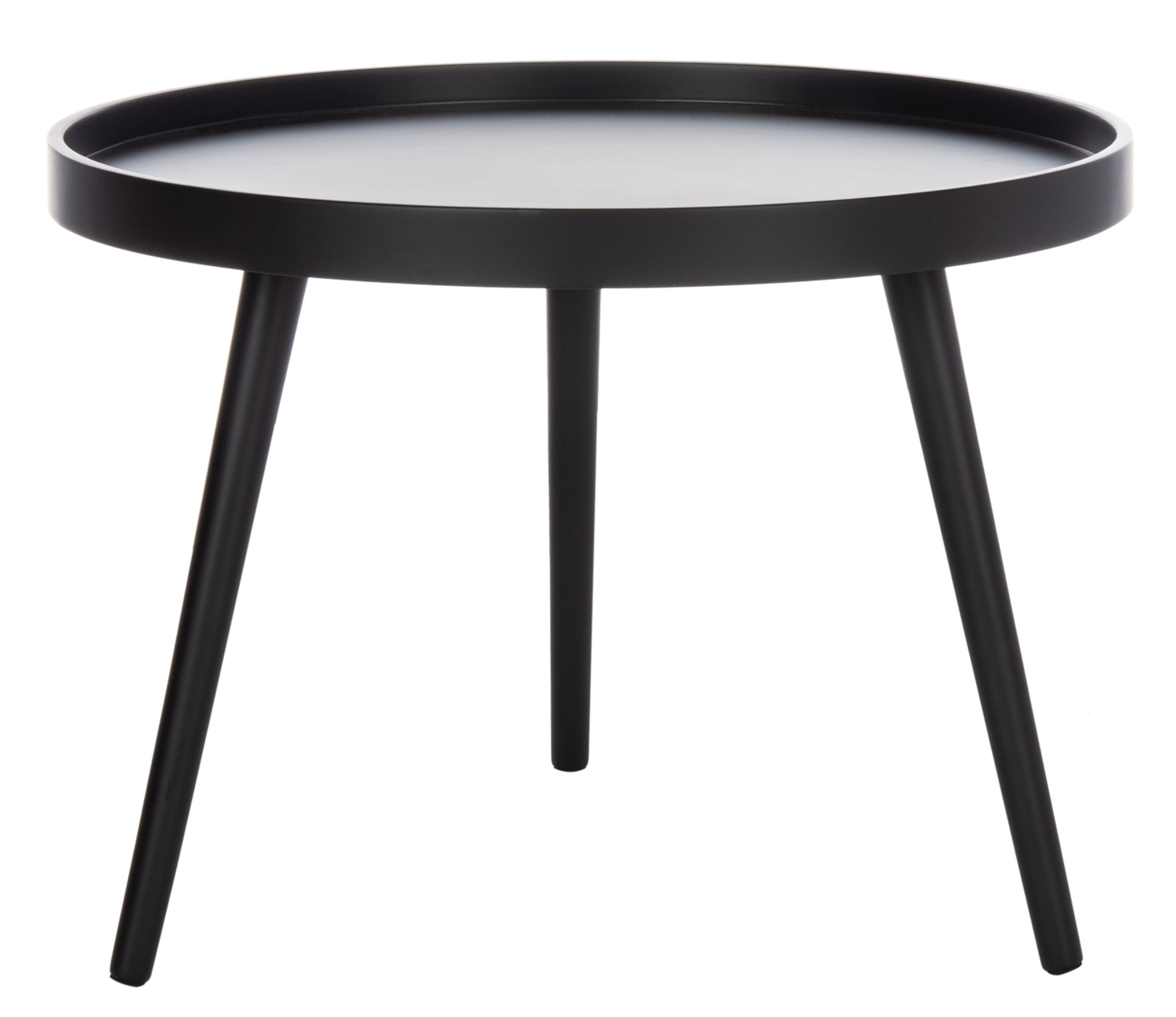 Fritz Round Tray Side Table - Black - Safavieh - Safavieh