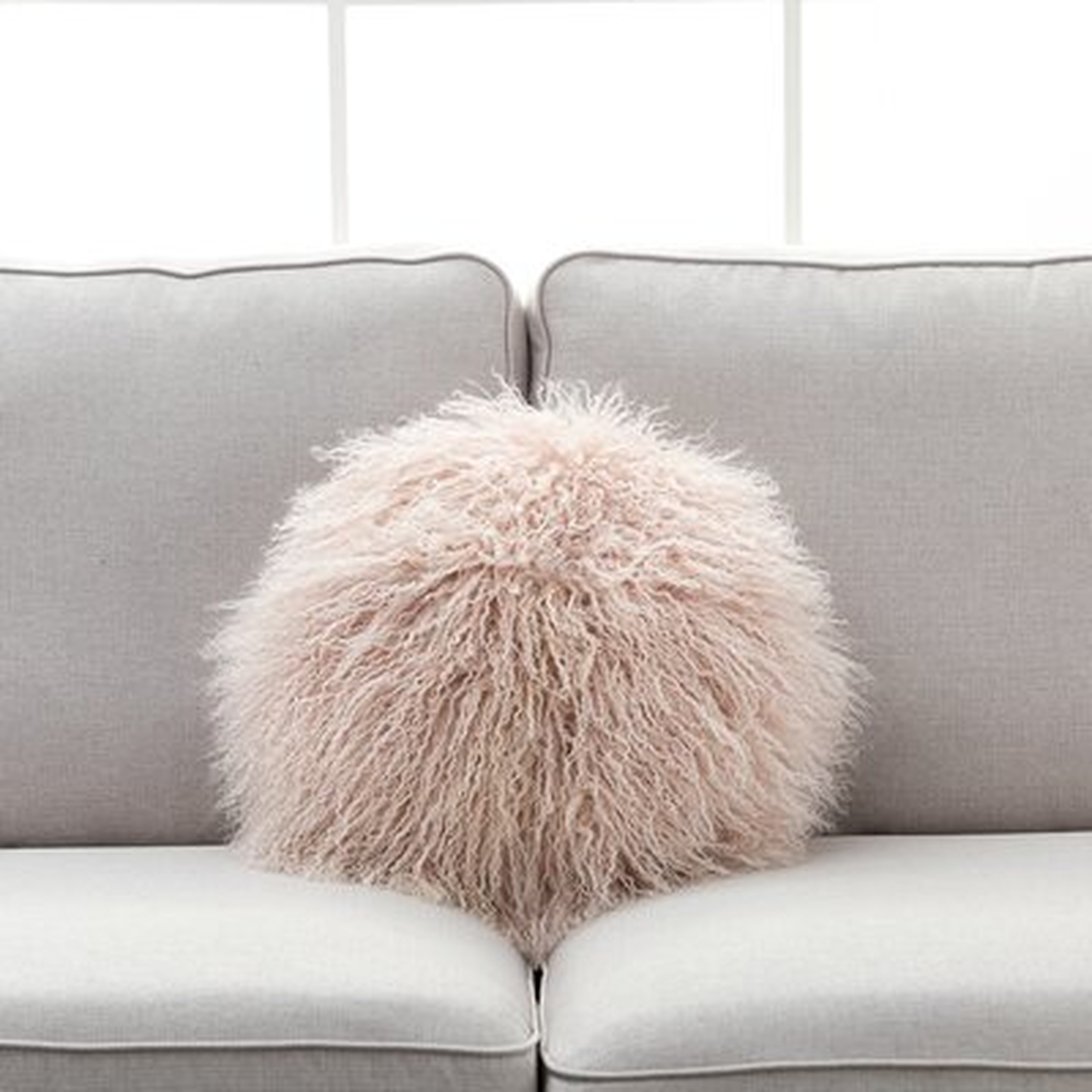 Mullin Lamb Fur Circular Throw Pillow - Wayfair