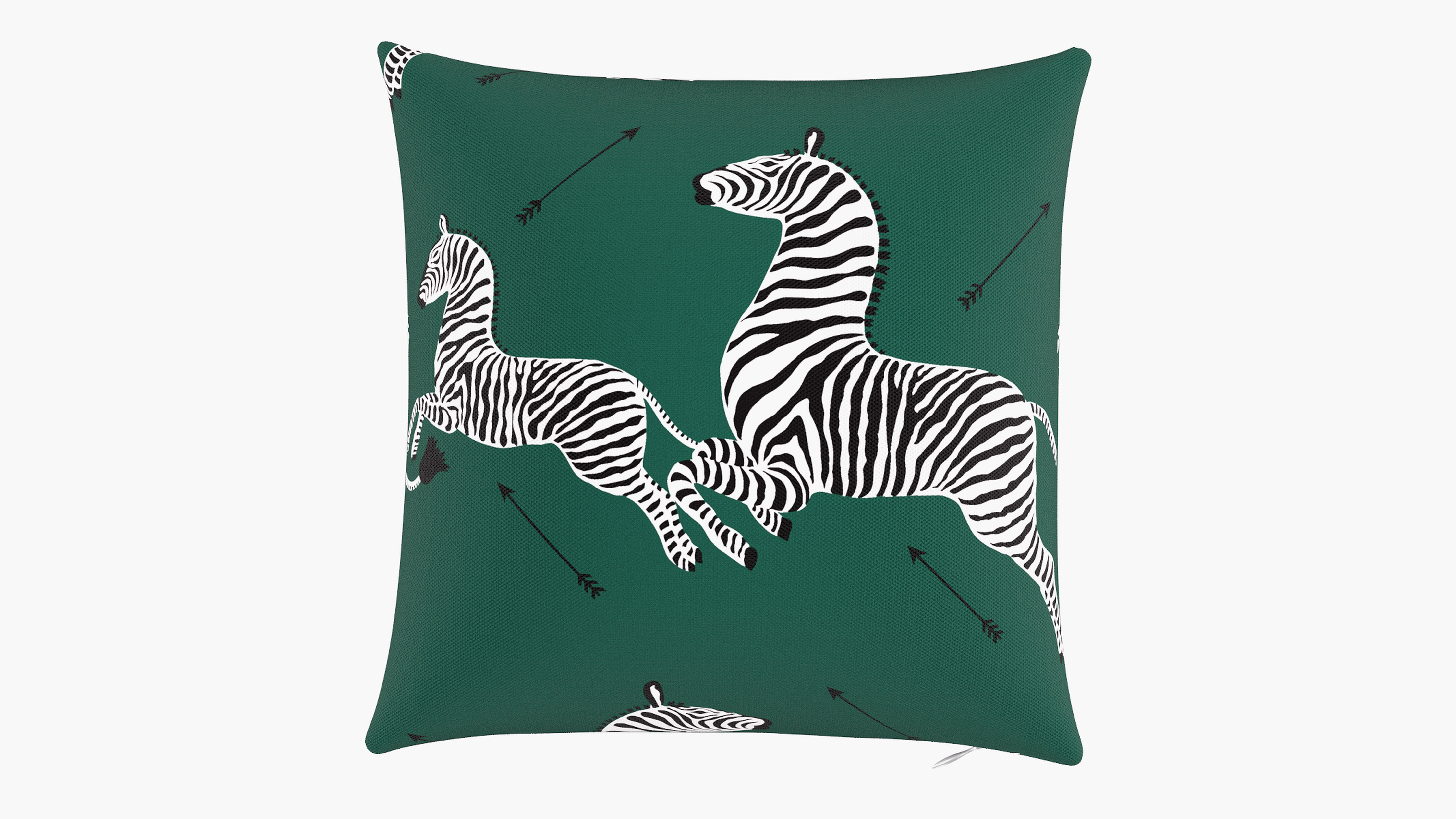 Throw Pillow 16", Emerald Zebra, 16" x 16" - The Inside