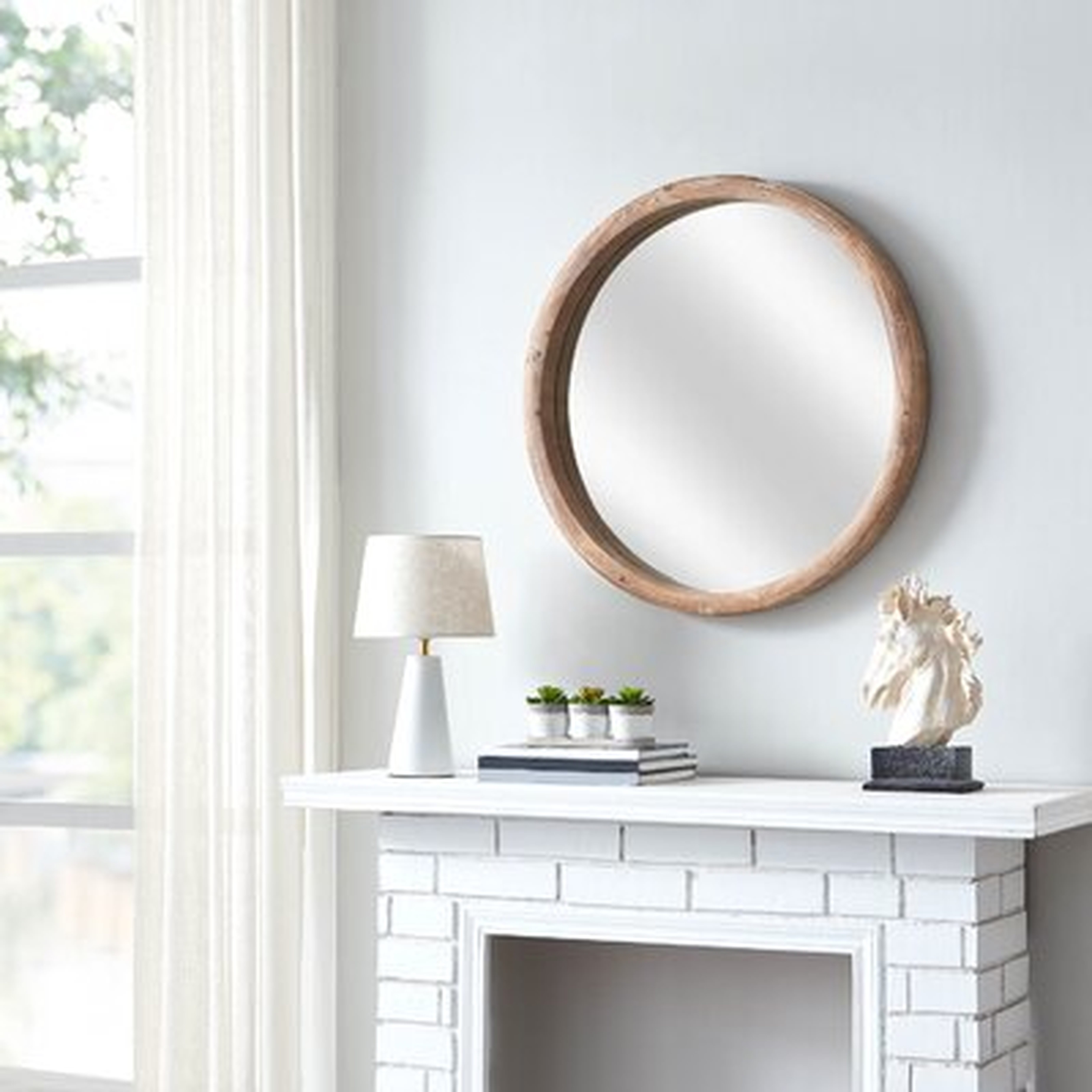Rustic Wood Round Wall Mirror - Wayfair