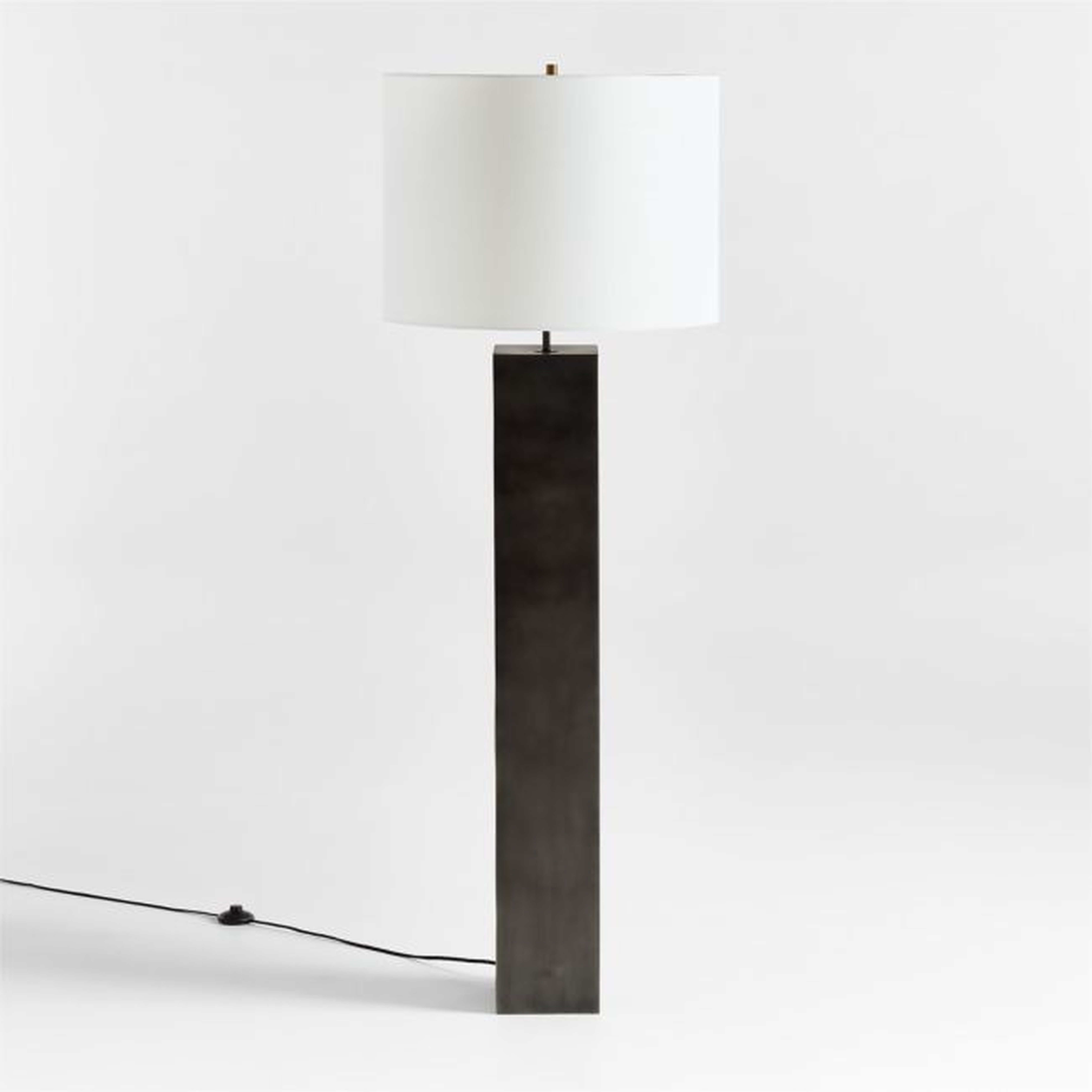 Folie Black Square Floor Lamp with Drum Shade - Crate and Barrel