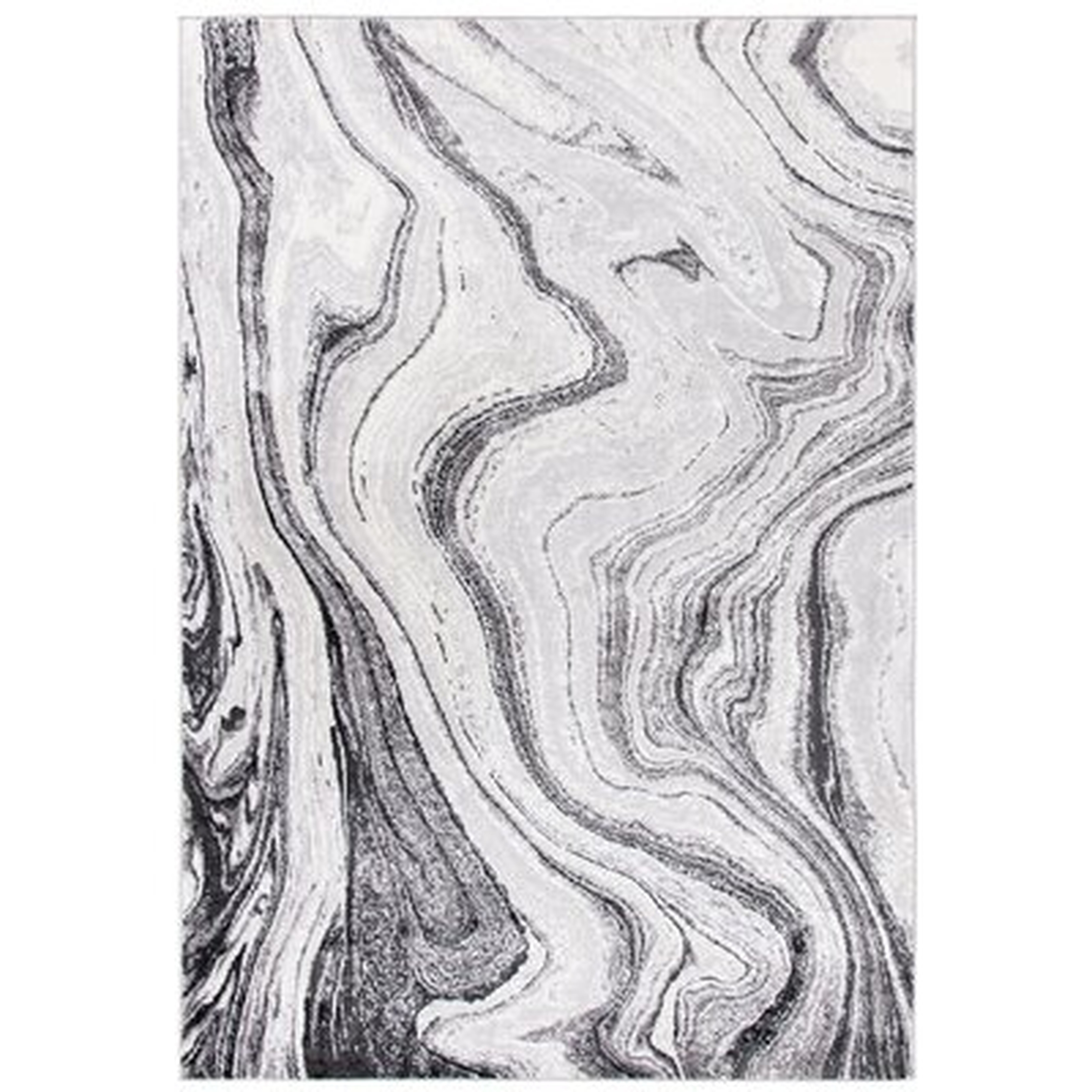 Abstract Grey / Gold Area Rug - Wayfair