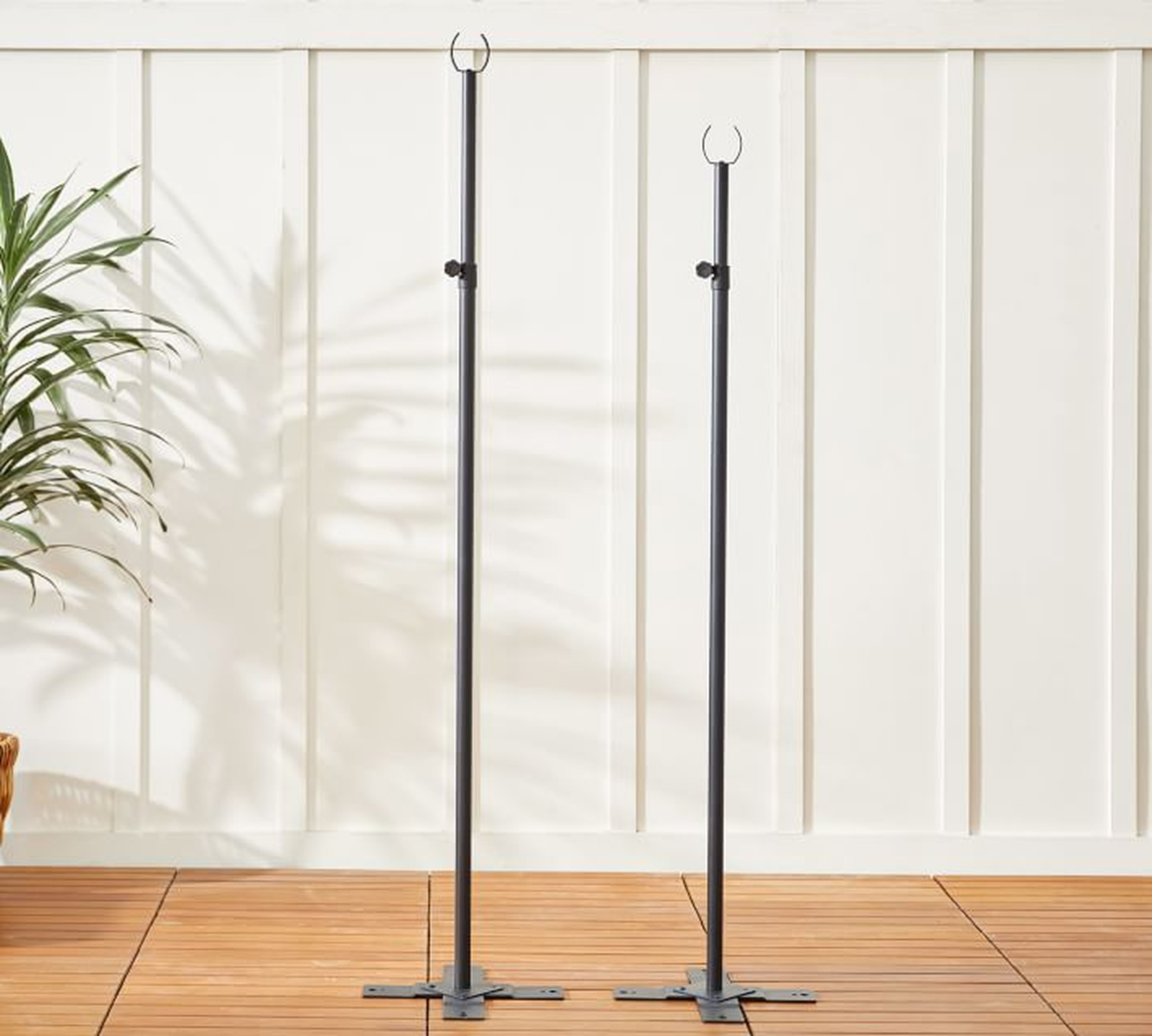 Floor Standing Indoor/Outdoor String Light Holder Posts - Black - Pottery Barn