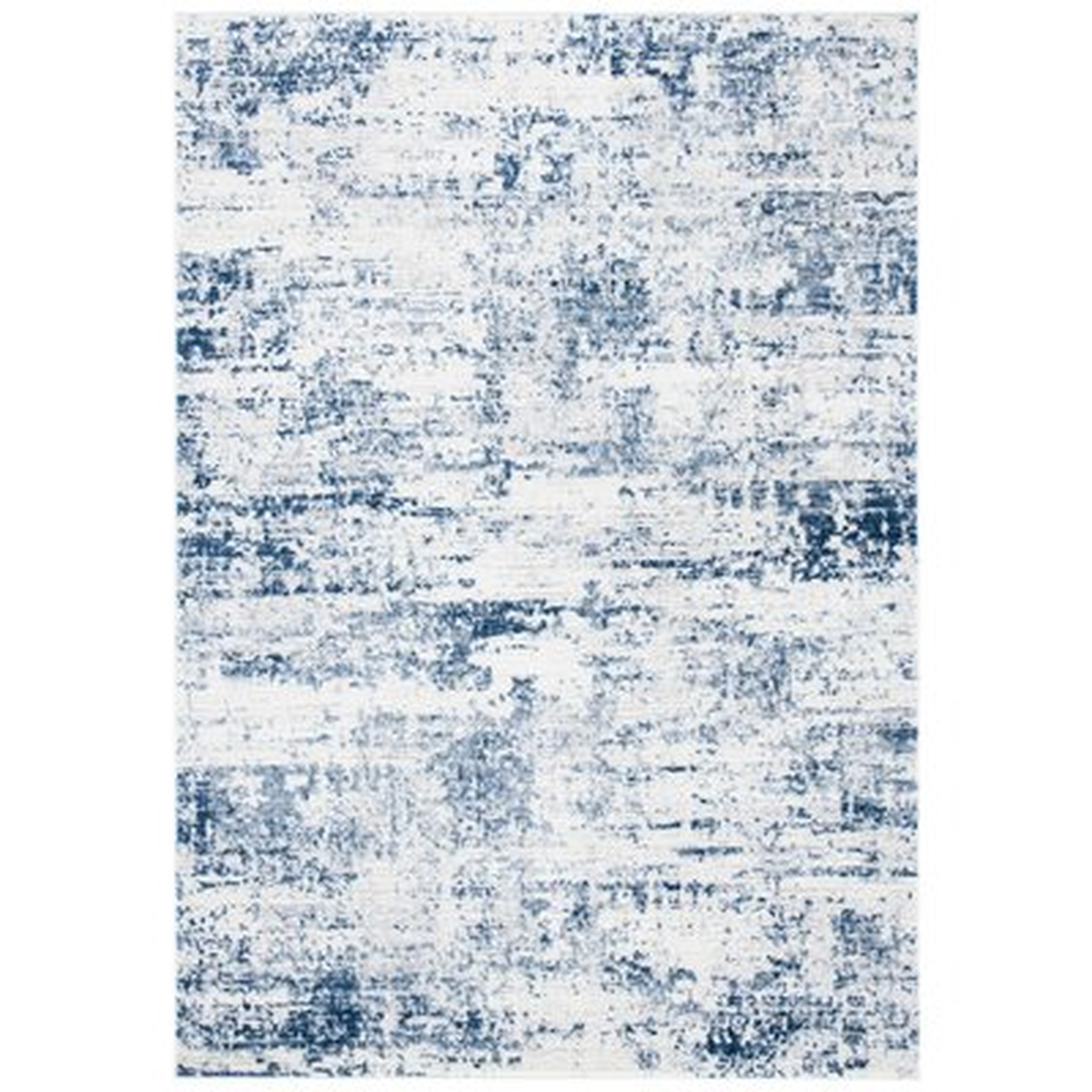 Justine Abstract Ivory/Navy Indoor Area Rug - Wayfair
