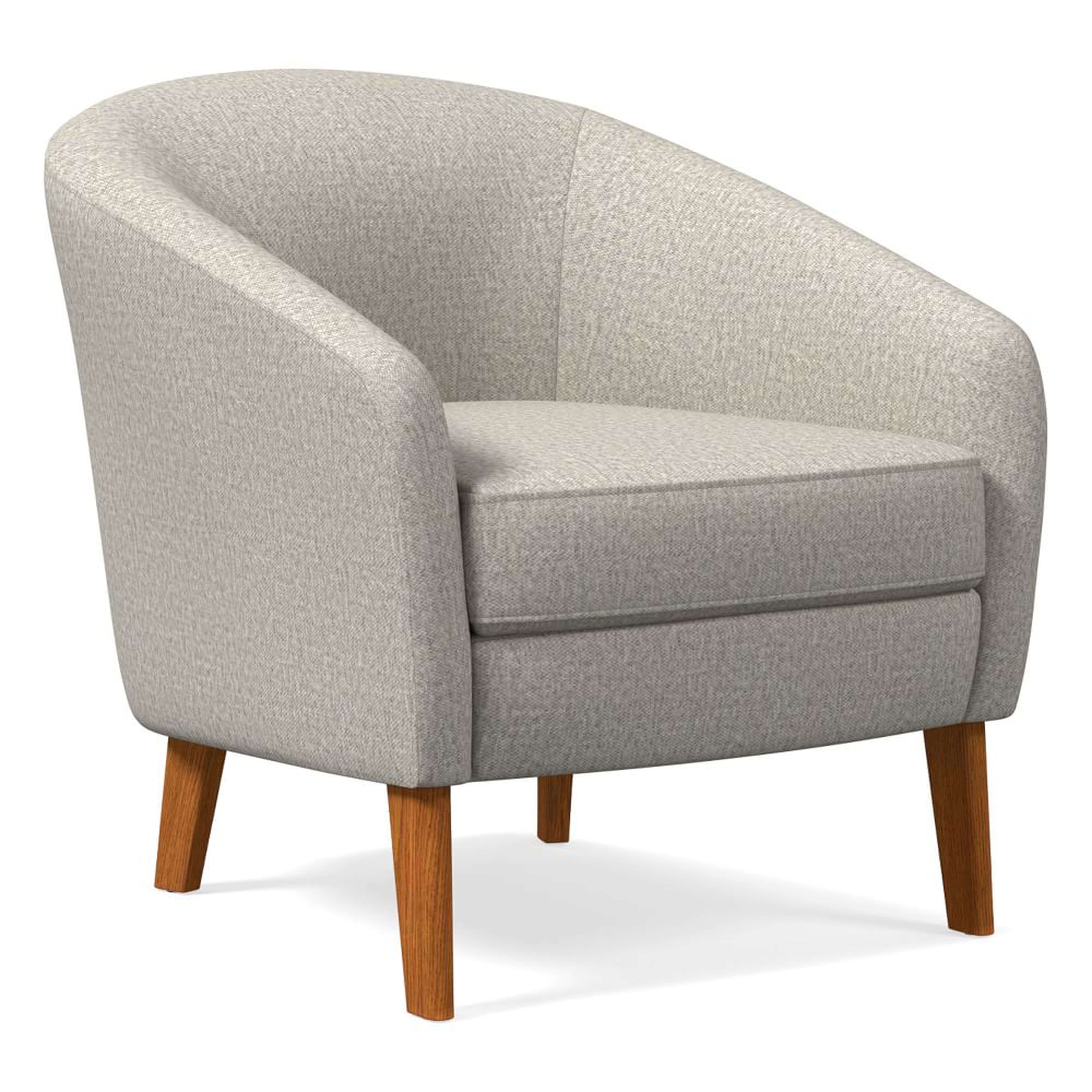 Jonah Chair, Poly, Twill, Dove, Pecan - West Elm