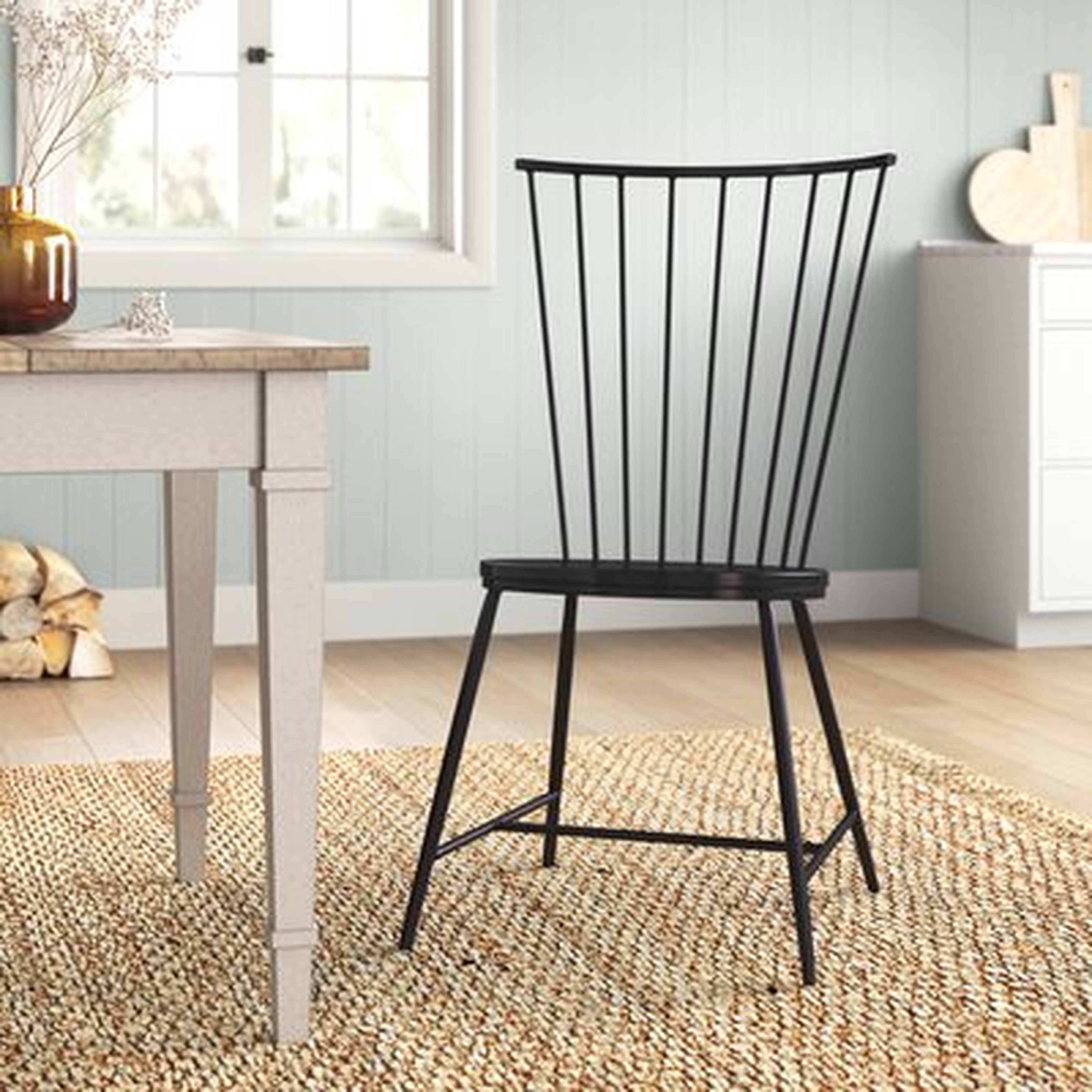 Remy Metal Windsor Back Side Chair in Black - Wayfair
