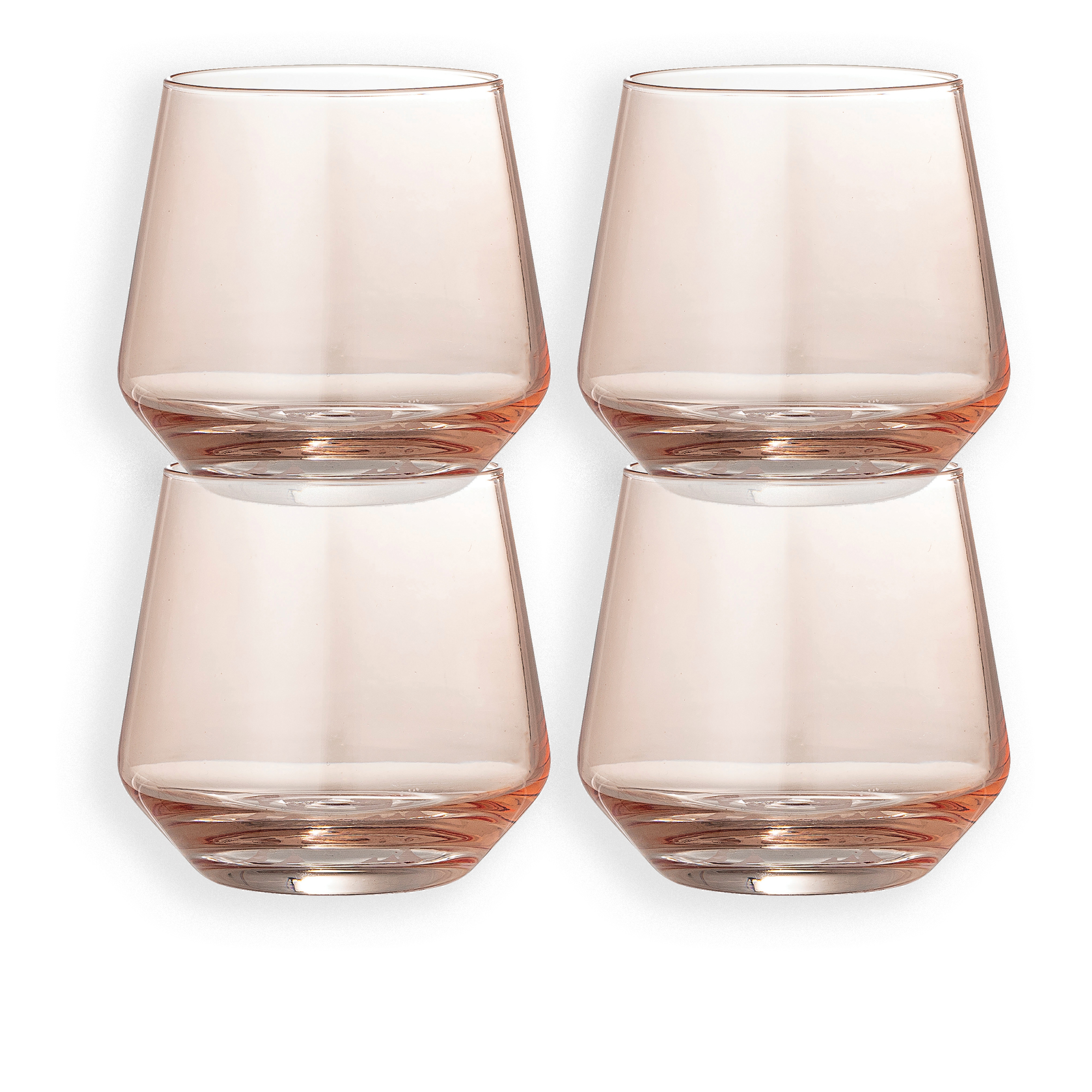 Blush Round Drinking Glass, Set of 4 - Moss & Wilder