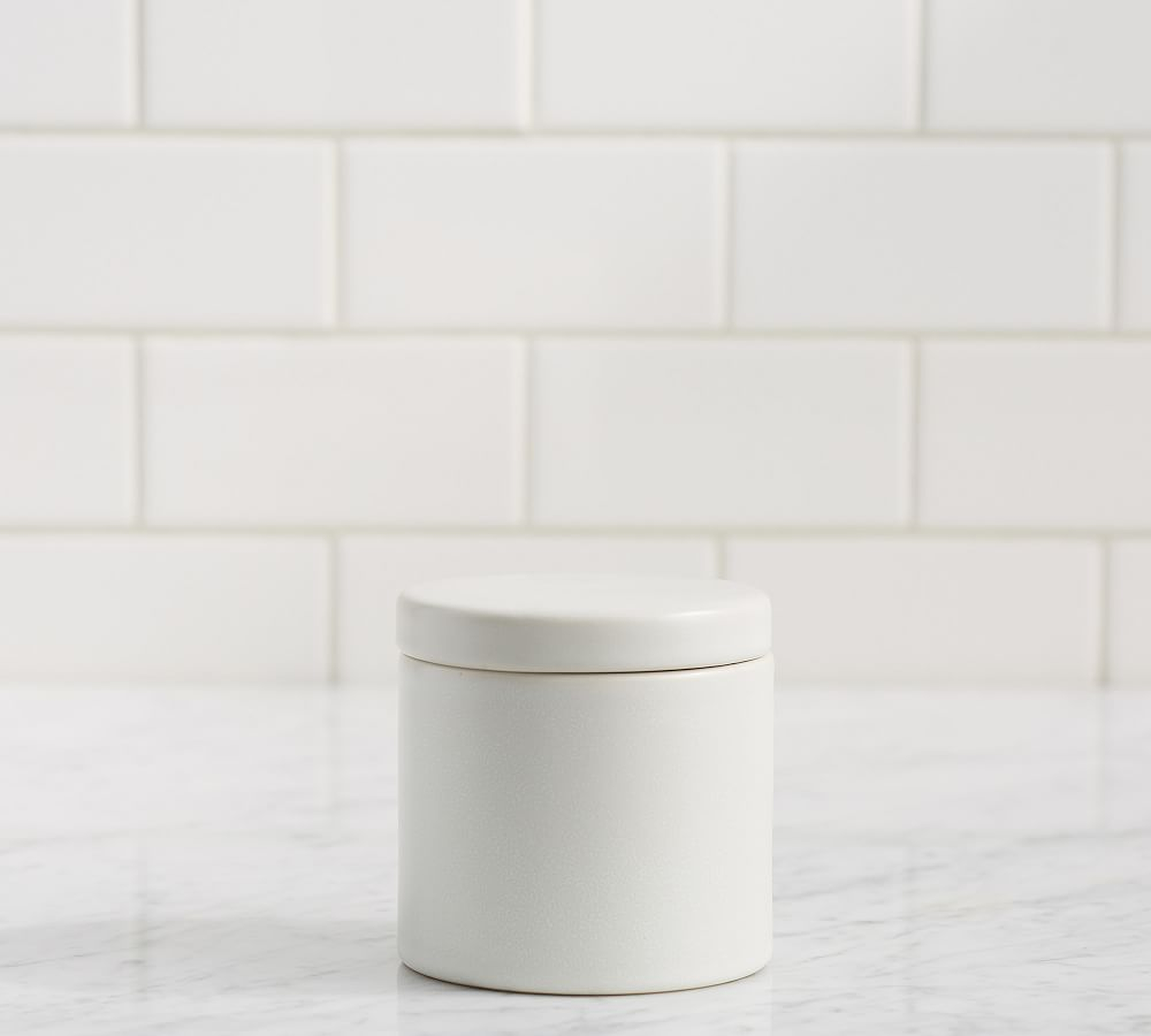 Mason Accessories Canister, Ivory - Pottery Barn