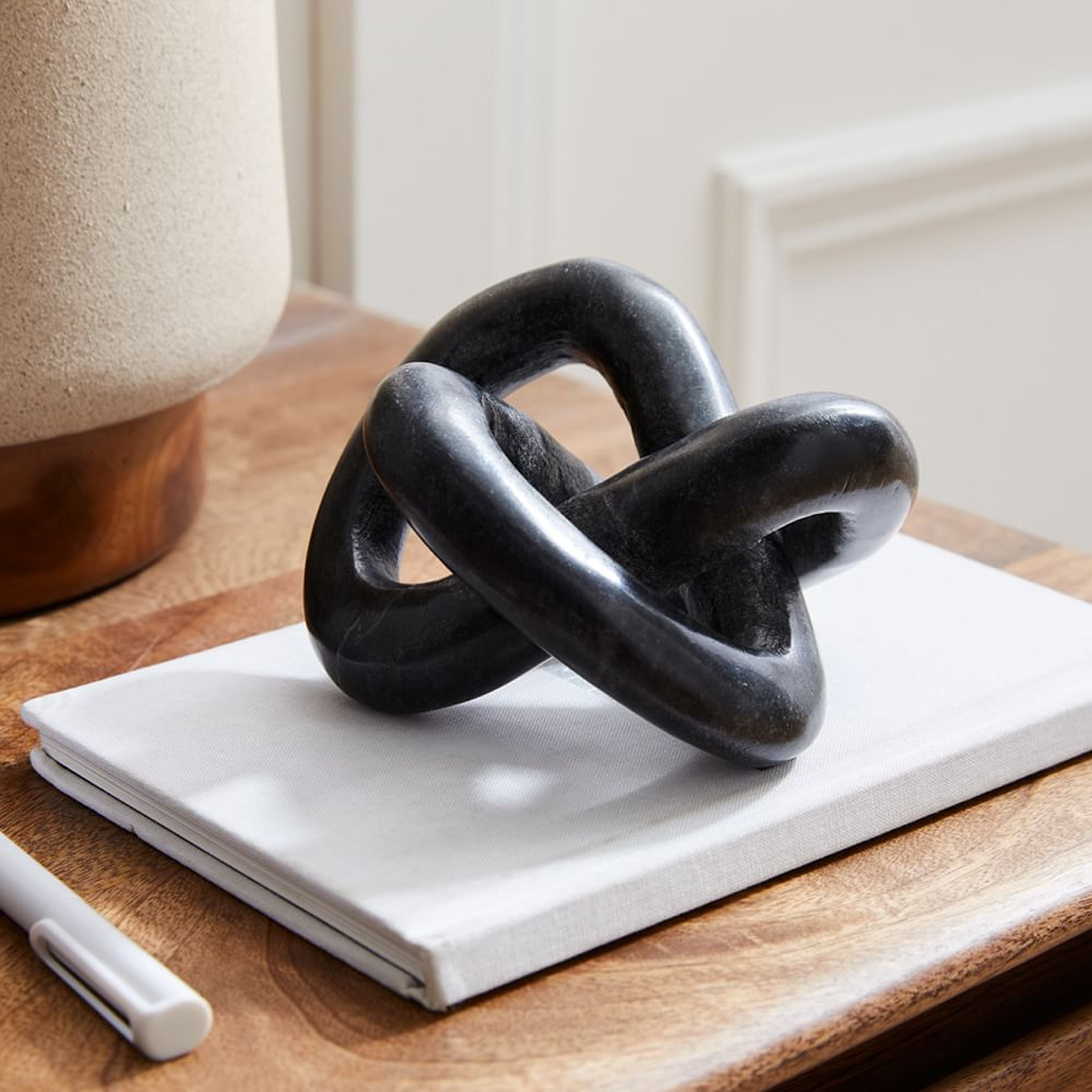 Marble Knot Object, Gray, 3 Loop - West Elm