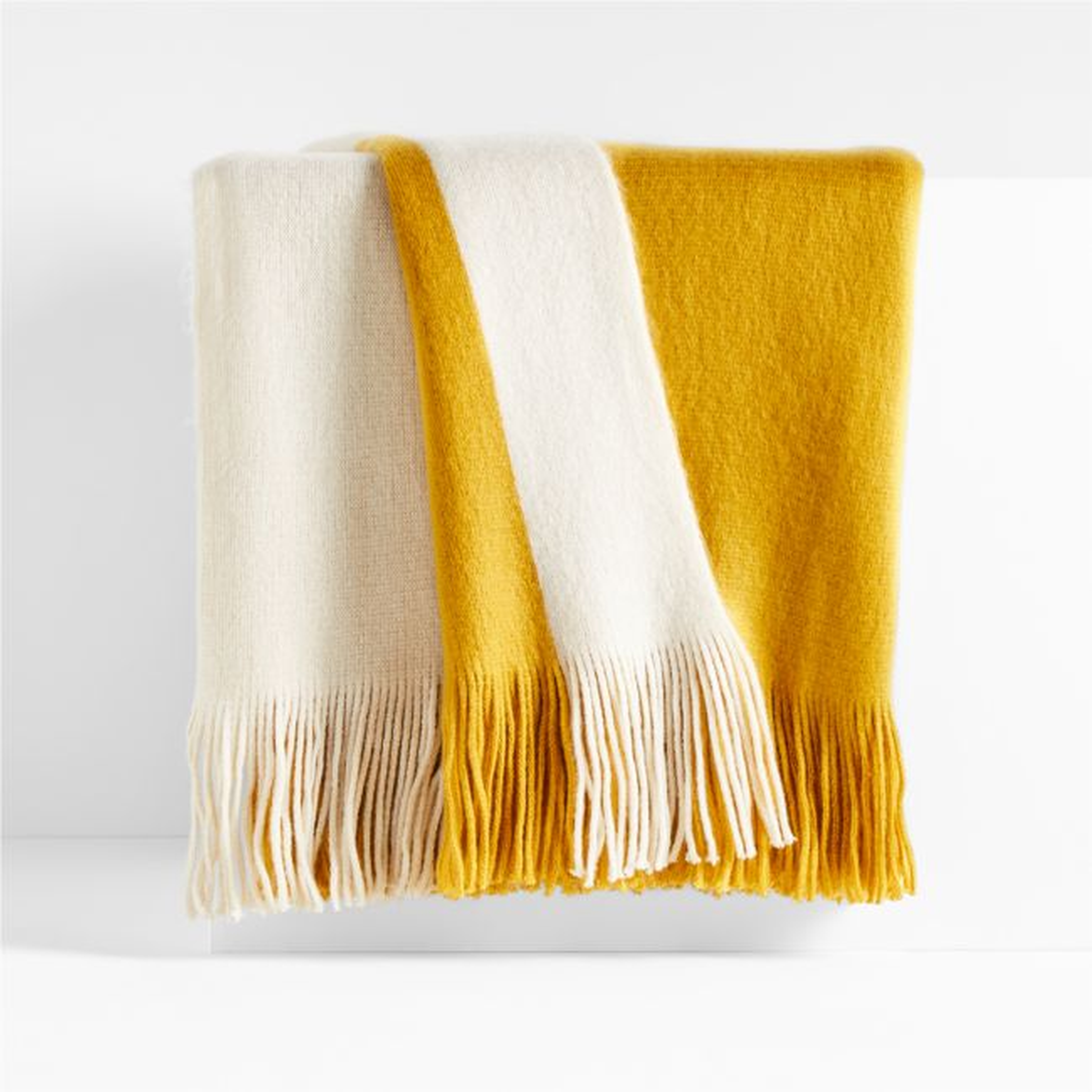 Tepi 70"x55" Ochre Throw Blanket - Crate and Barrel