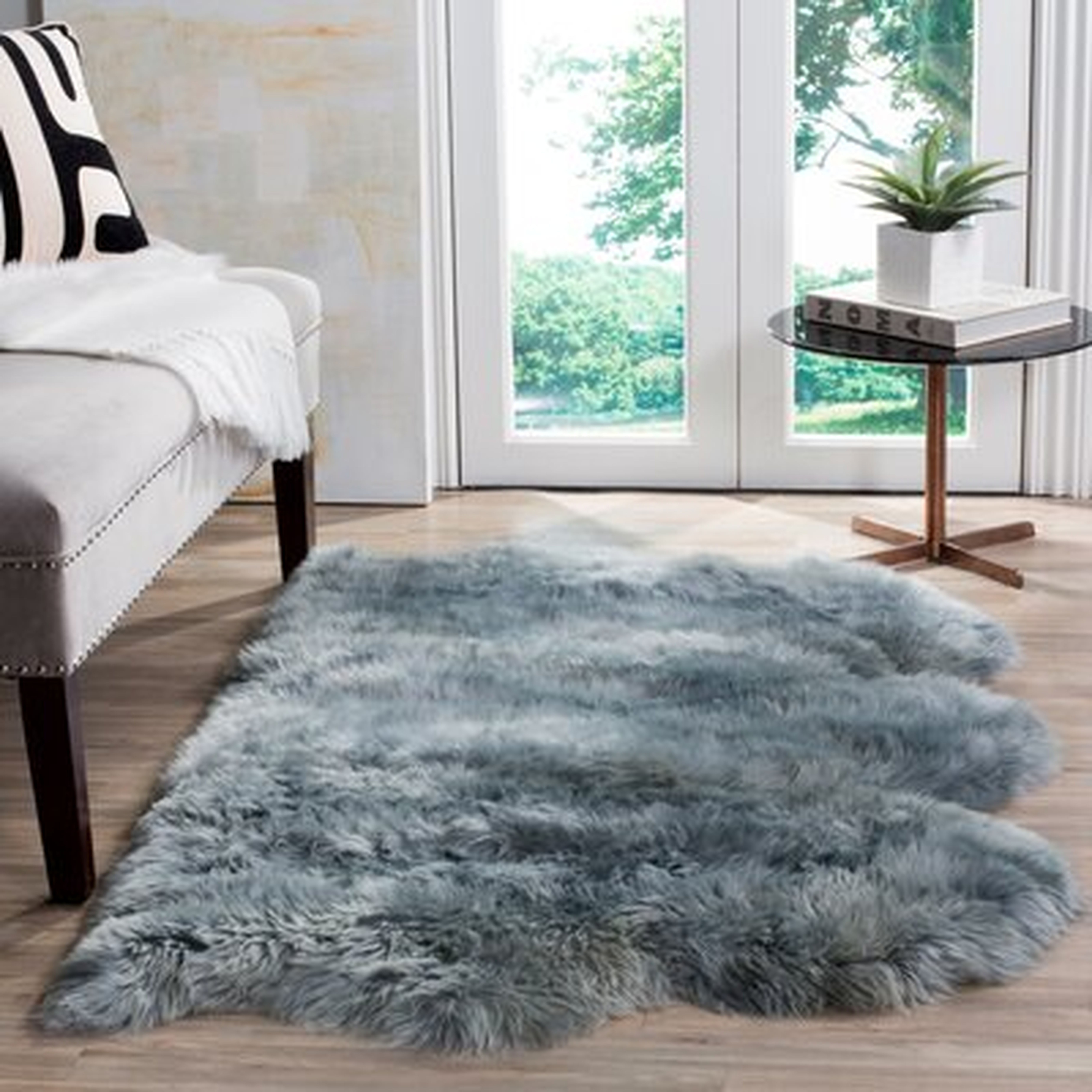Tateos Area Rug in Steel Blue - Wayfair