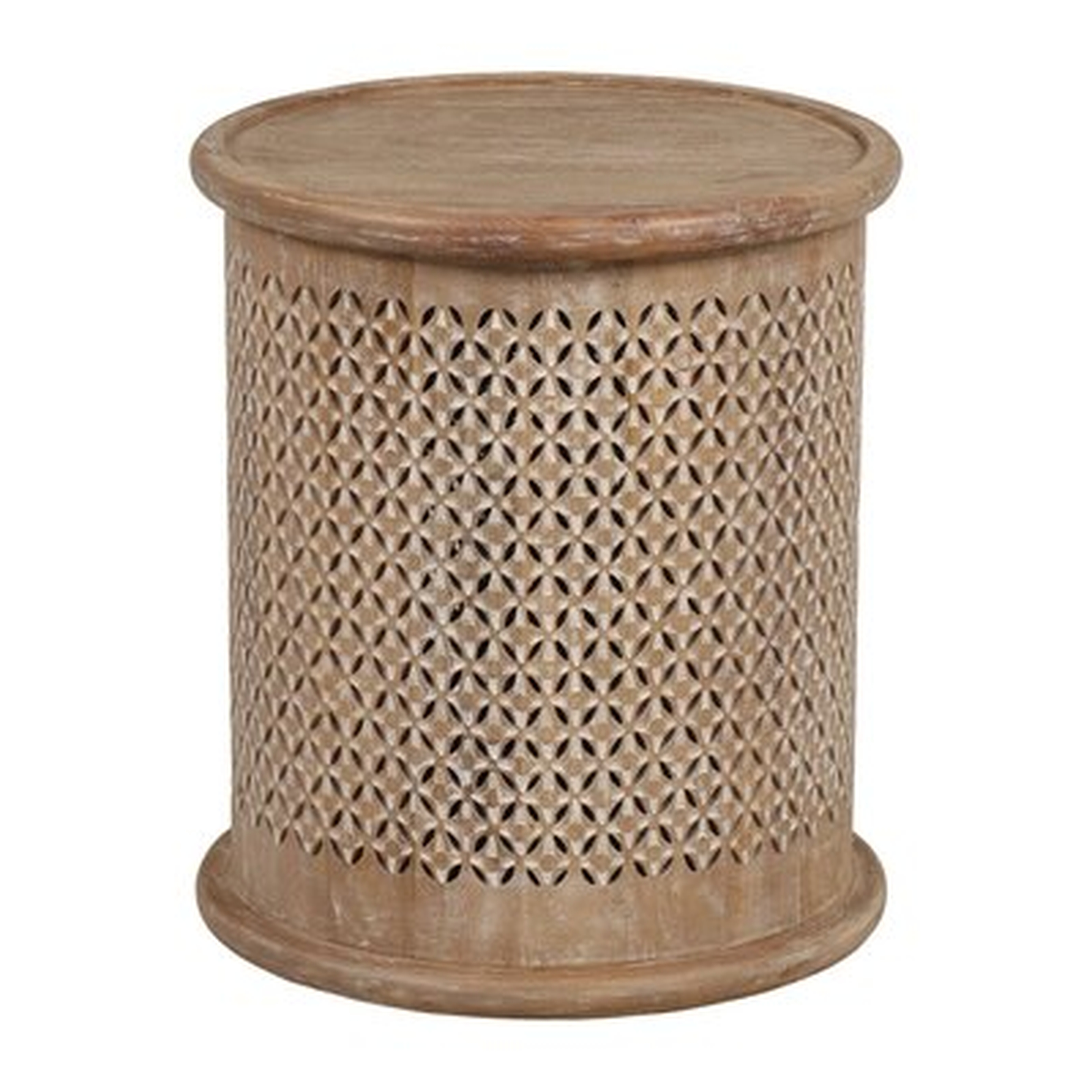 Tuzluca Solid Wood Drum End Table - Wayfair