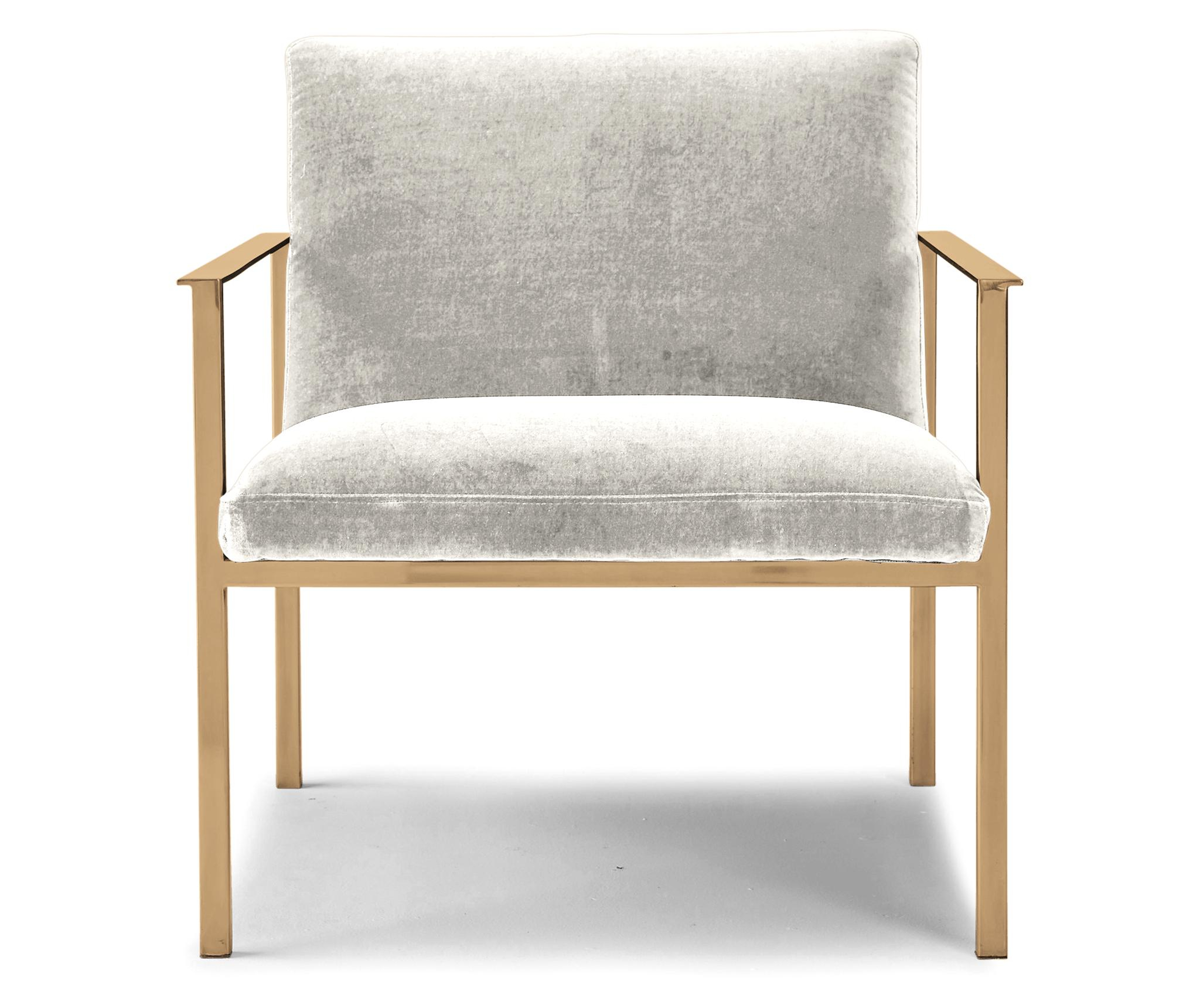 White Orla Mid Century Modern Accent Chair - Tussah Snow - Joybird