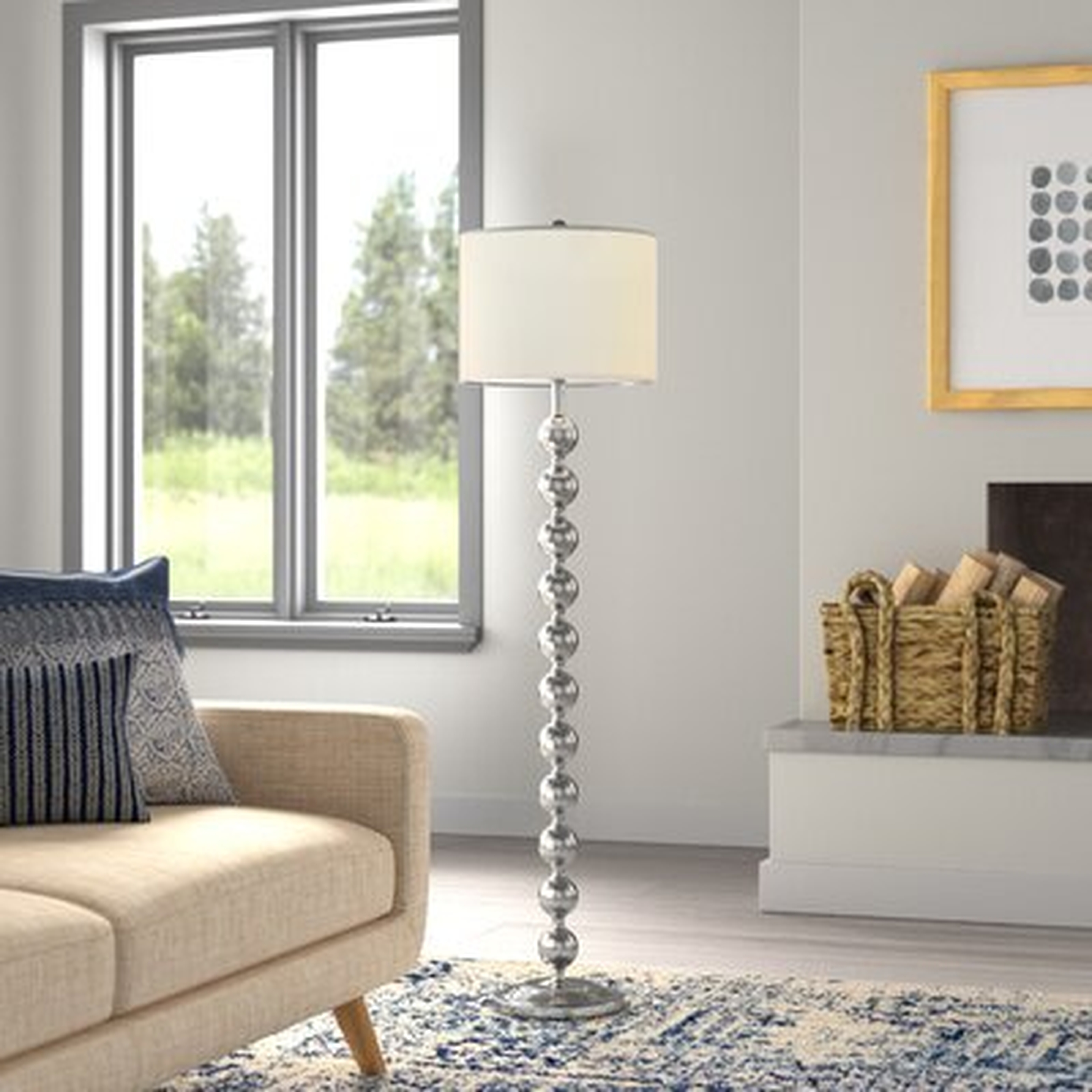 Rudy 59" Floor Lamp-Brushed Steel - Wayfair