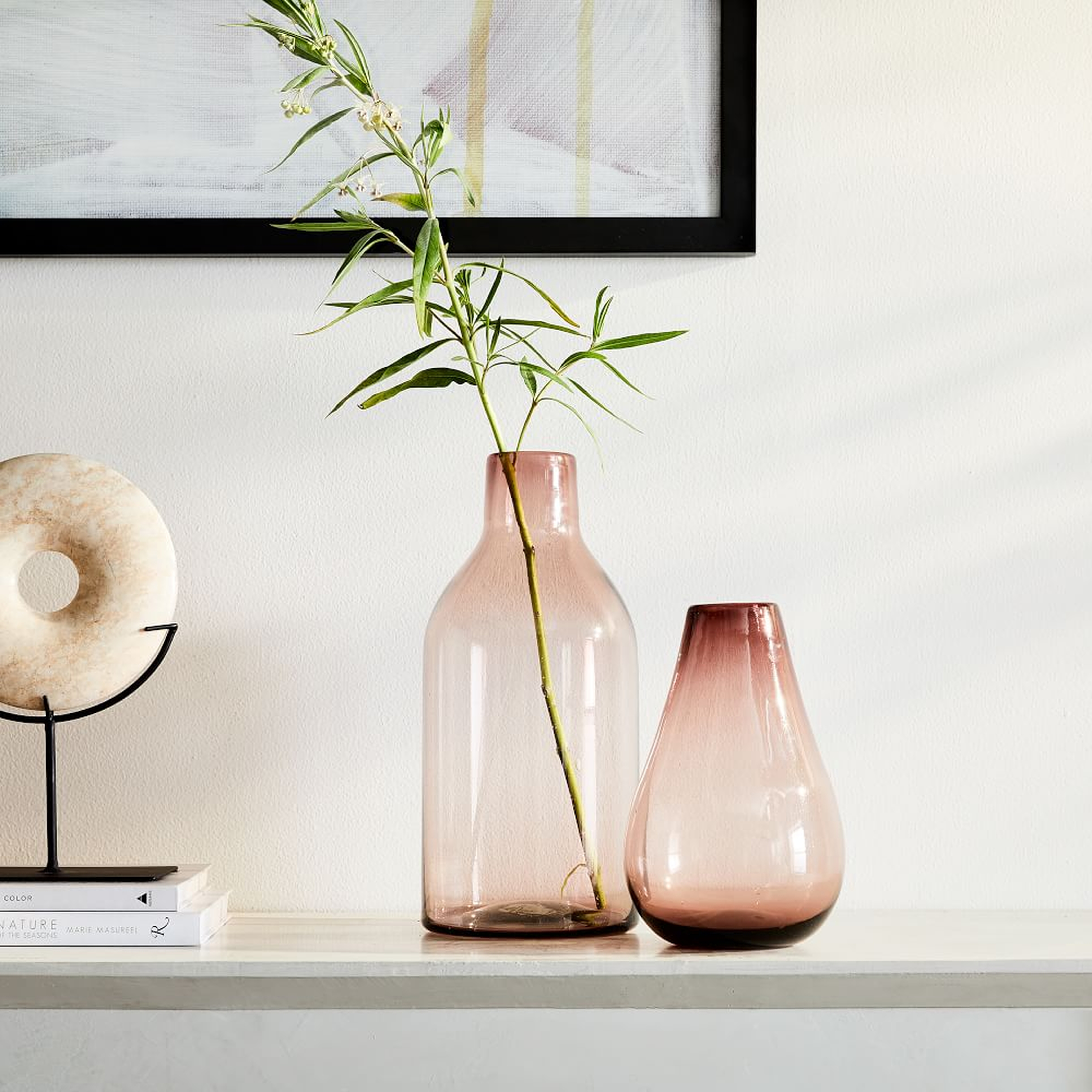 Pure Glass Vase, Raindrop and Jug, Currant, Set of 2 - West Elm