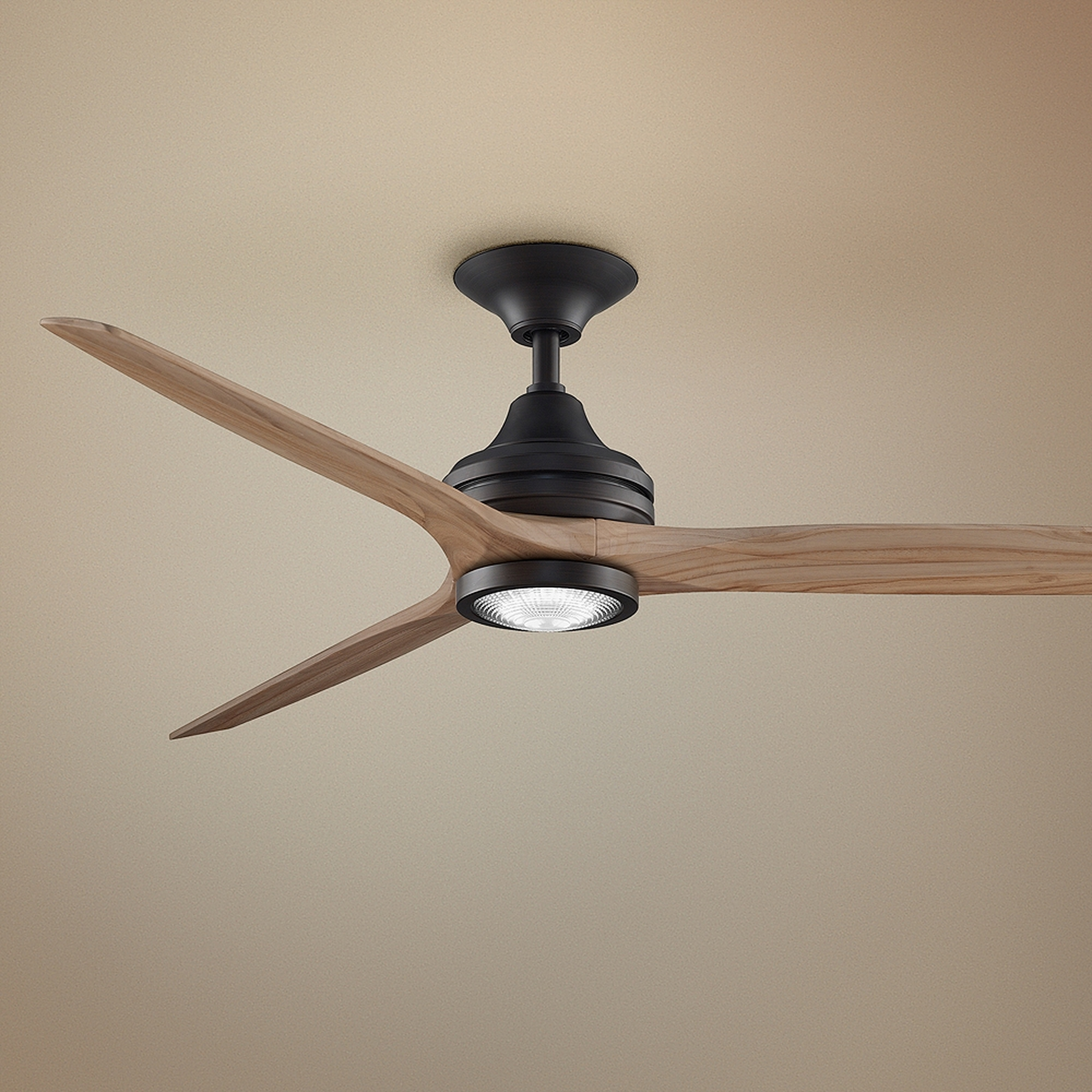 60" Spitfire Dark Bronze and Natural LED Ceiling Fan - Style # 71M51 - Lamps Plus