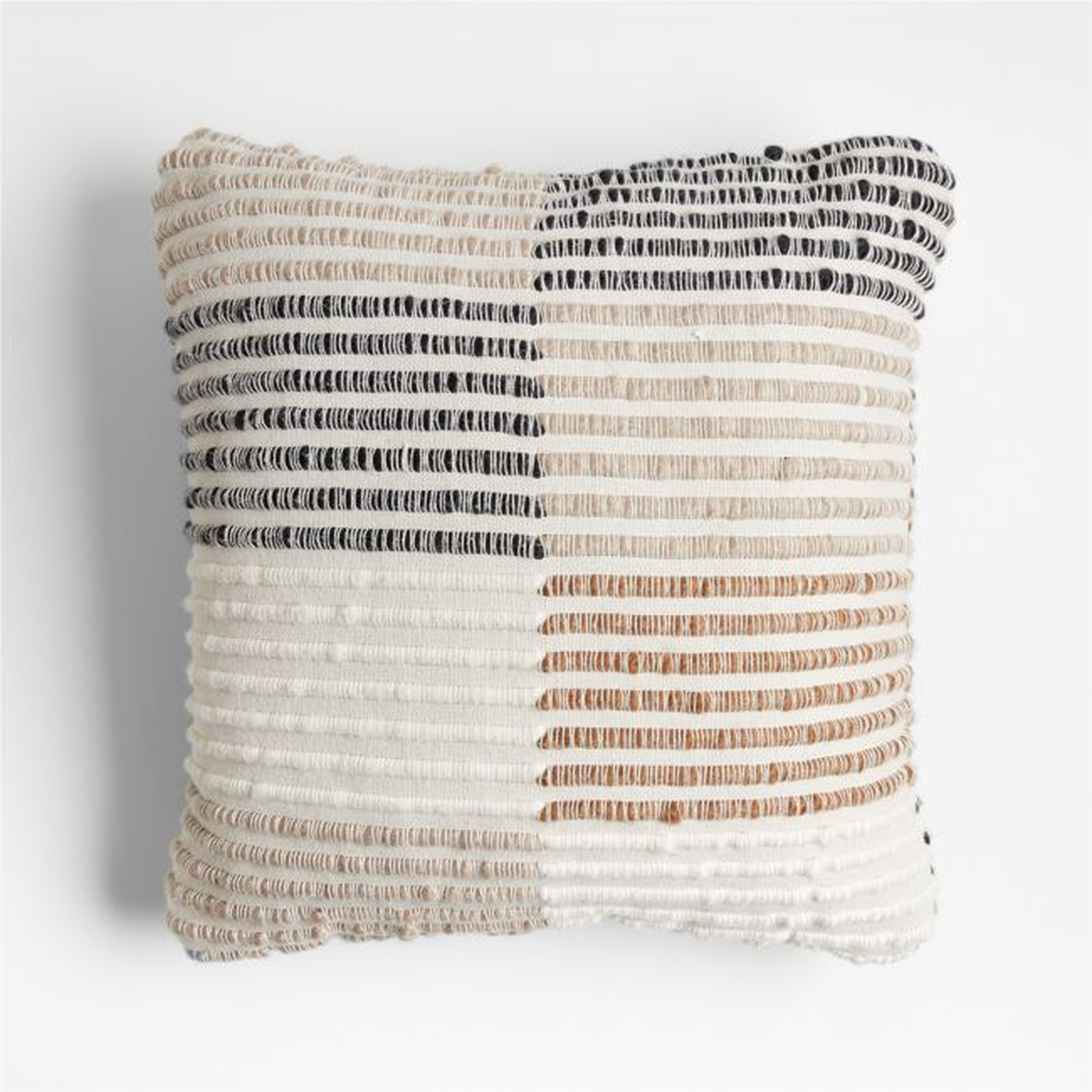 Woven Corded 20"x20" Maple Brown Outdoor Throw Pillow - Crate and Barrel